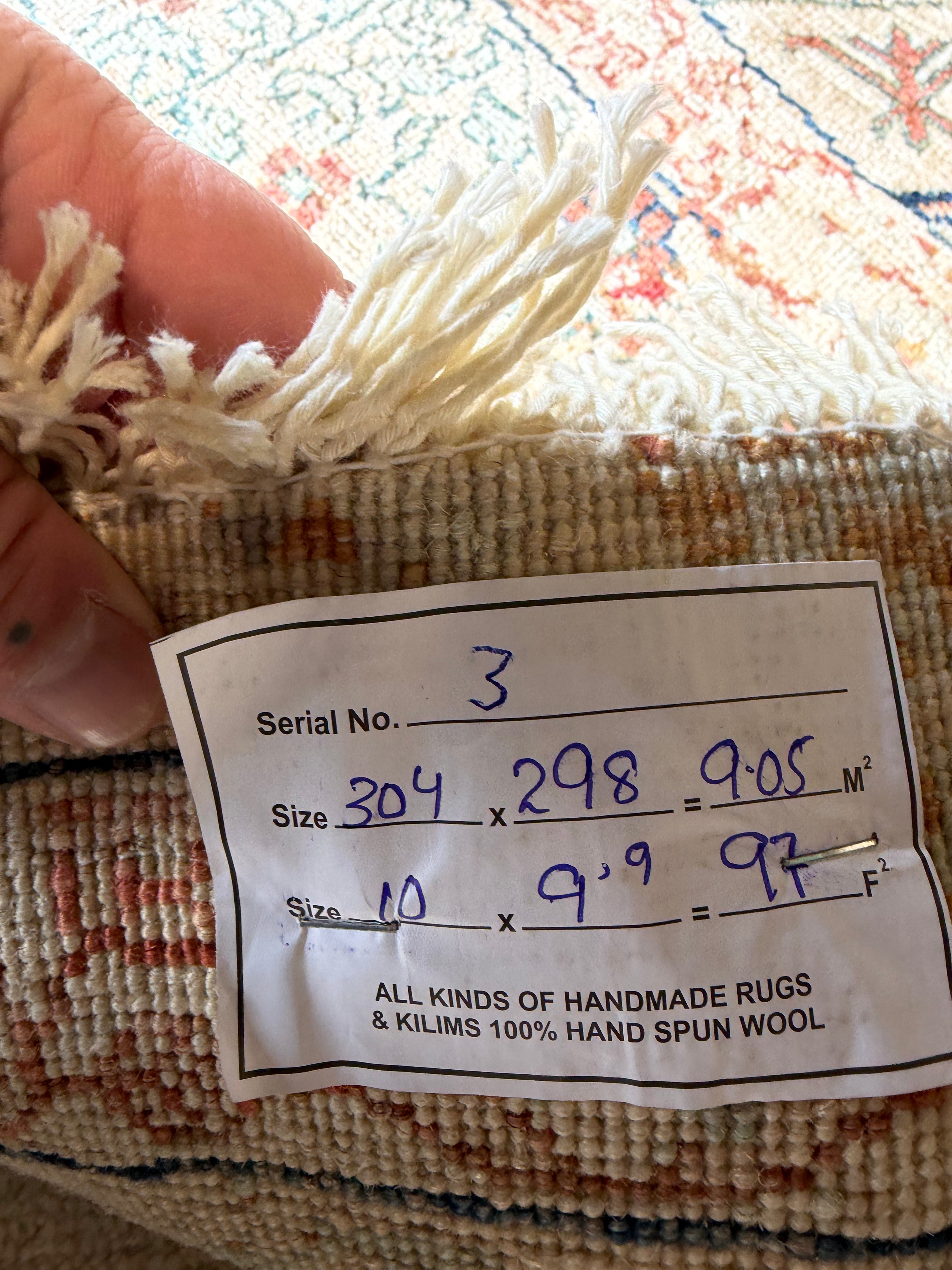 Meaghan Gillenwater 9.9x10 Cream and Red Afghani Mamluk Rug