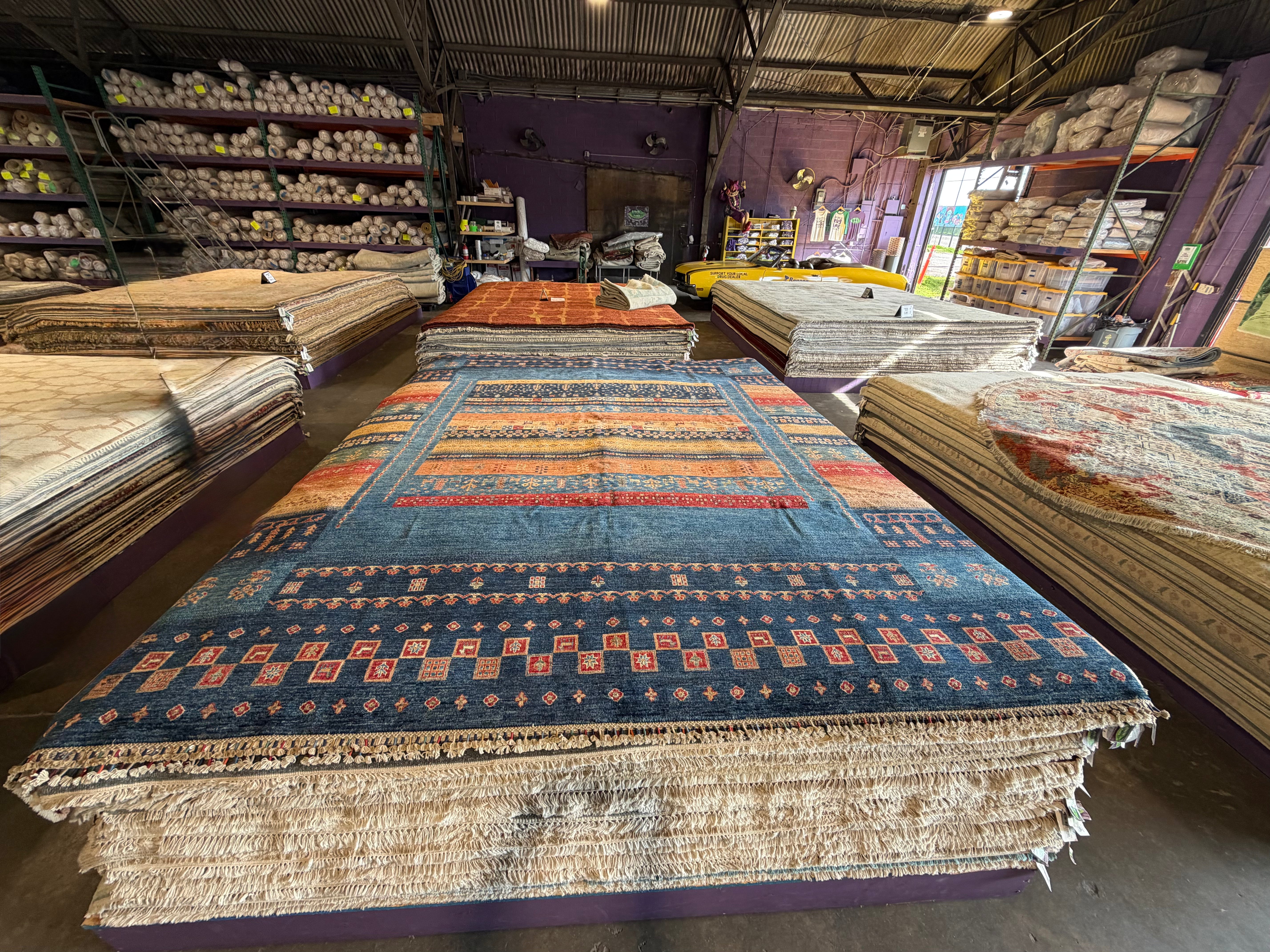 Milene Melendez 9.11x12 Blue Afghani Gabbeh Rug