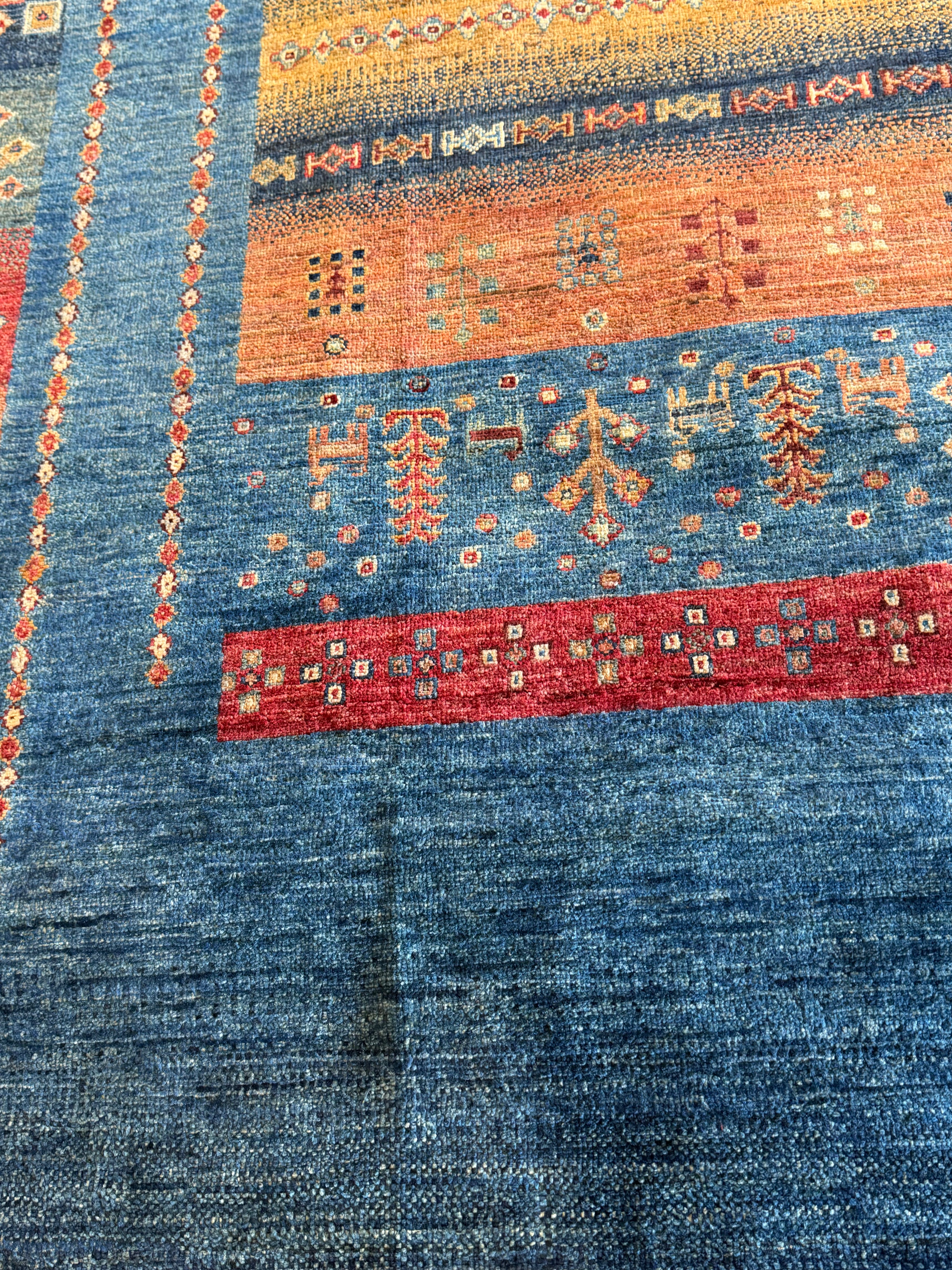 Milene Melendez 9.11x12 Blue Afghani Gabbeh Rug