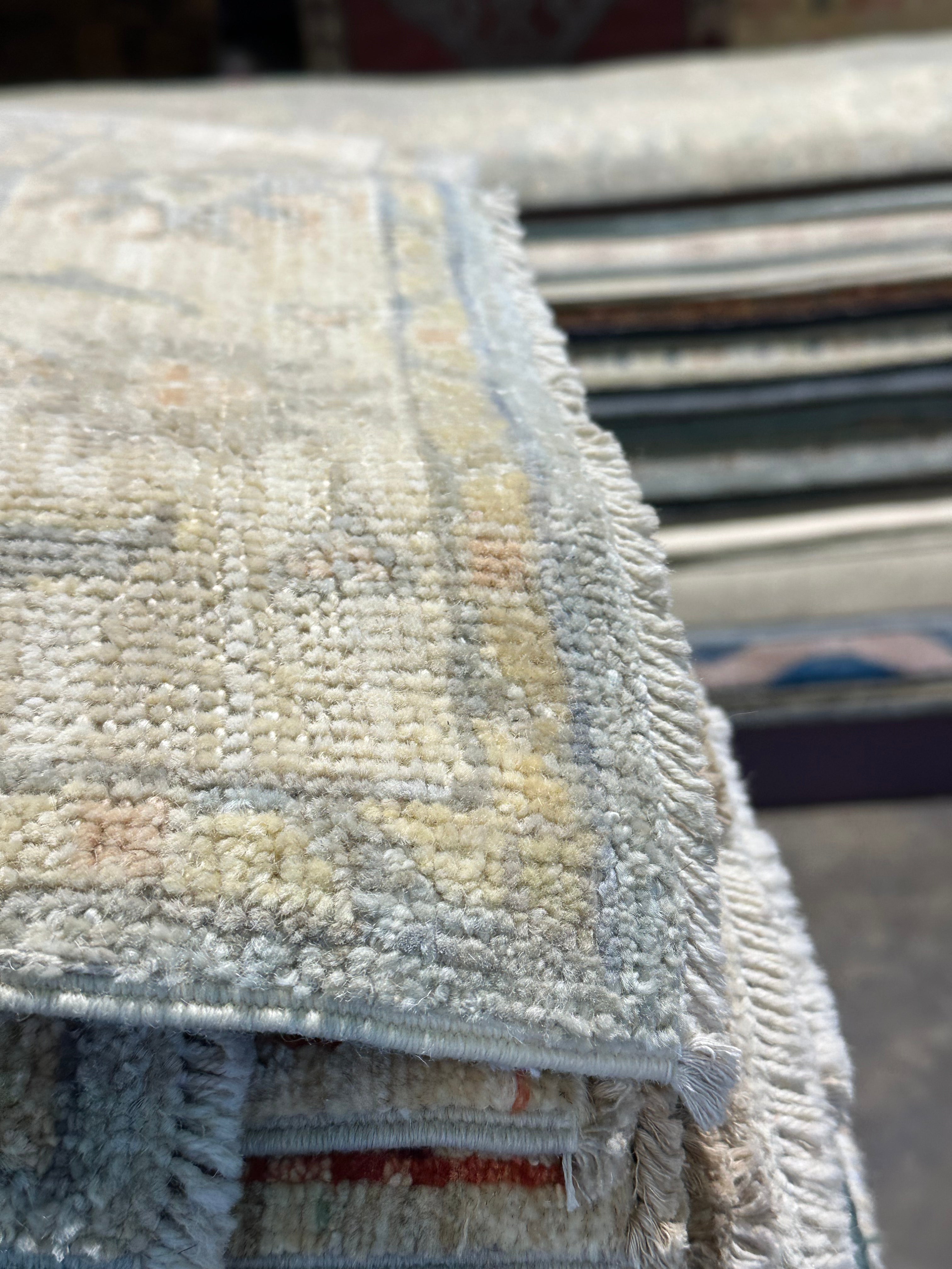 Martina Brown 2.8x9.10 Afghani Whitewashed Oushak Runner