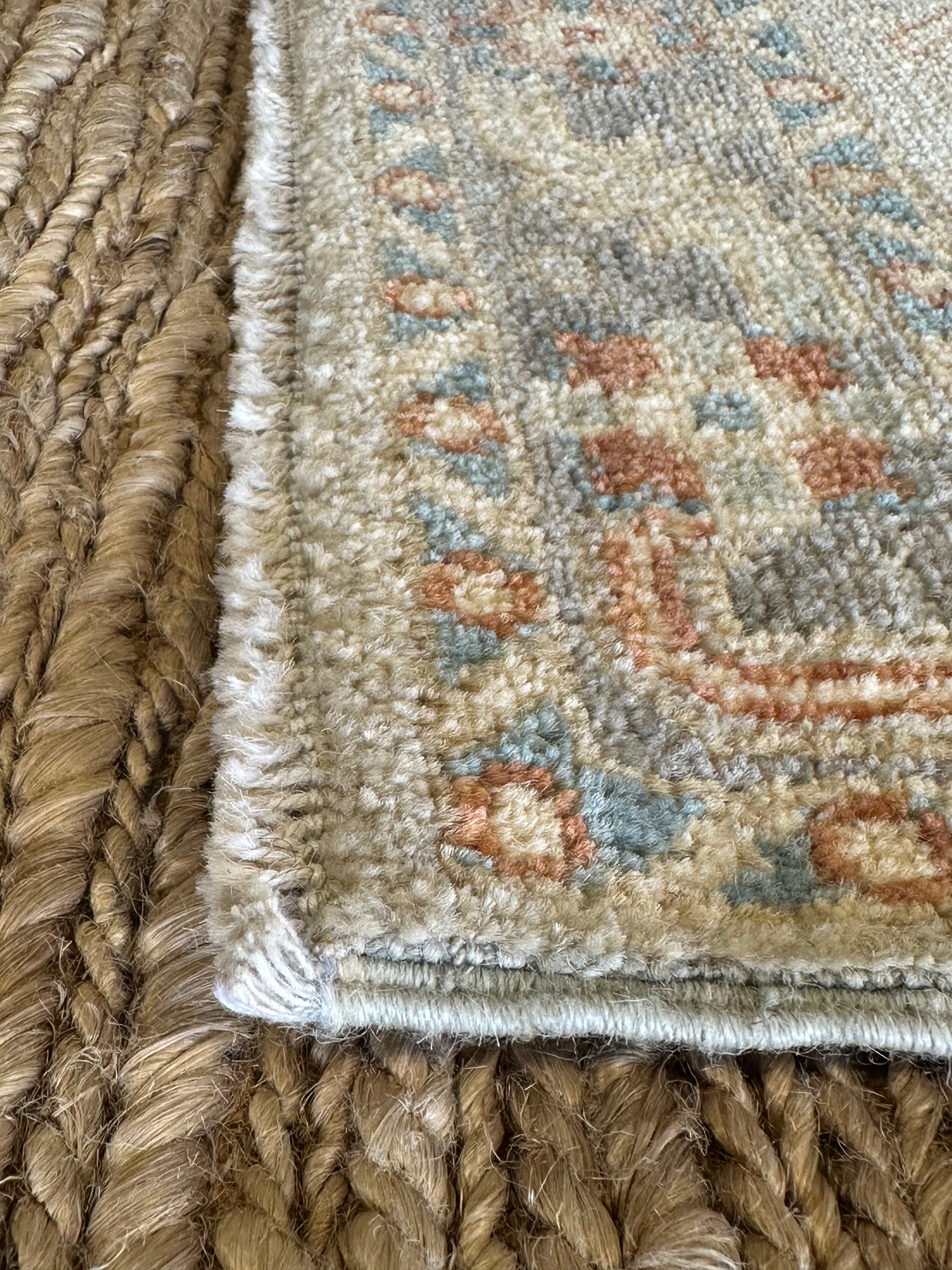Charlotte Allen 2.1x4 Blue Afghani Whitewashed Oushak