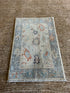Maria Carrillo 2x3 Blue Afghani Whitewashed Oushak