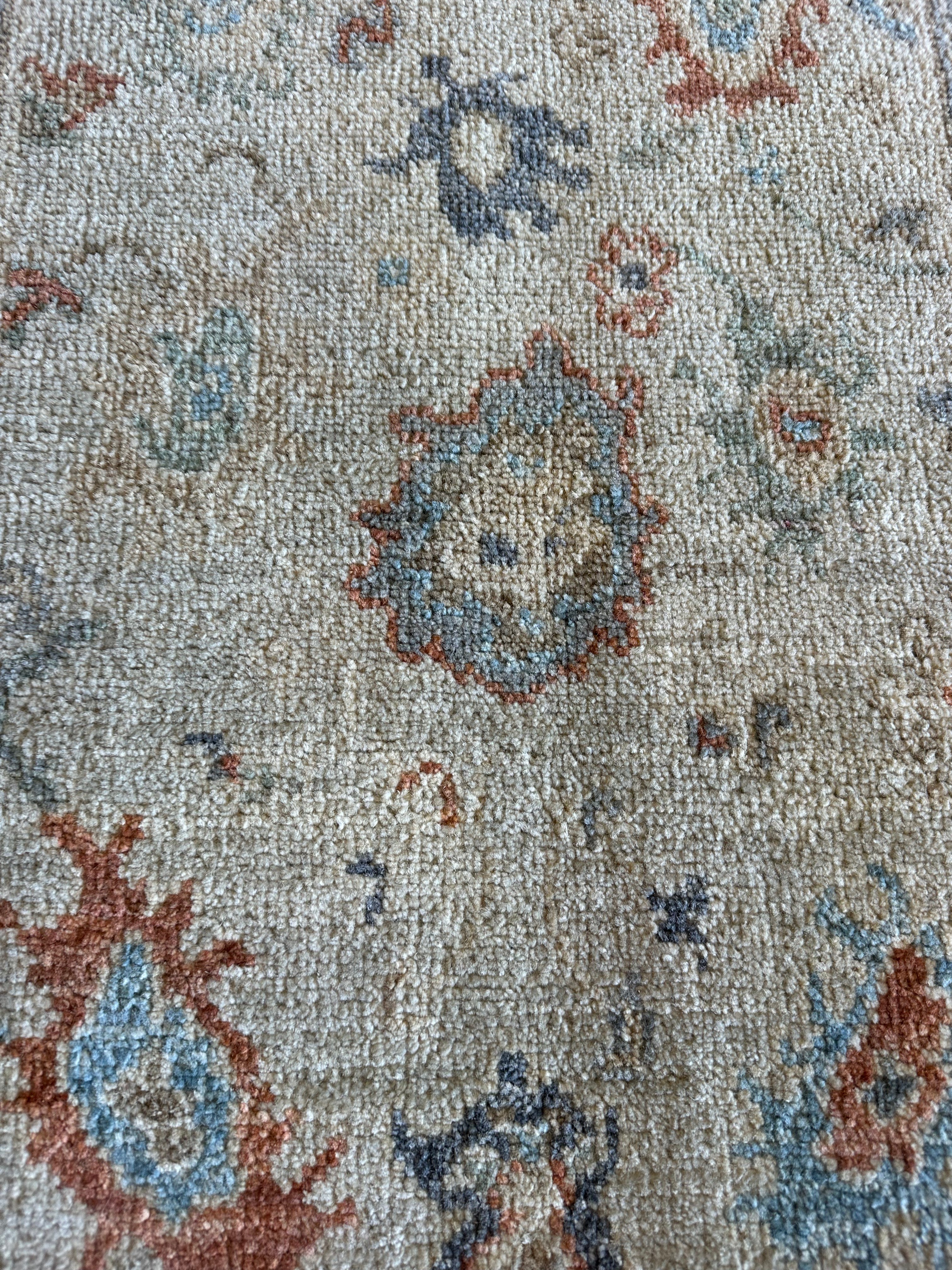 Maria Carrillo 2x3 Blue Afghani Whitewashed Oushak