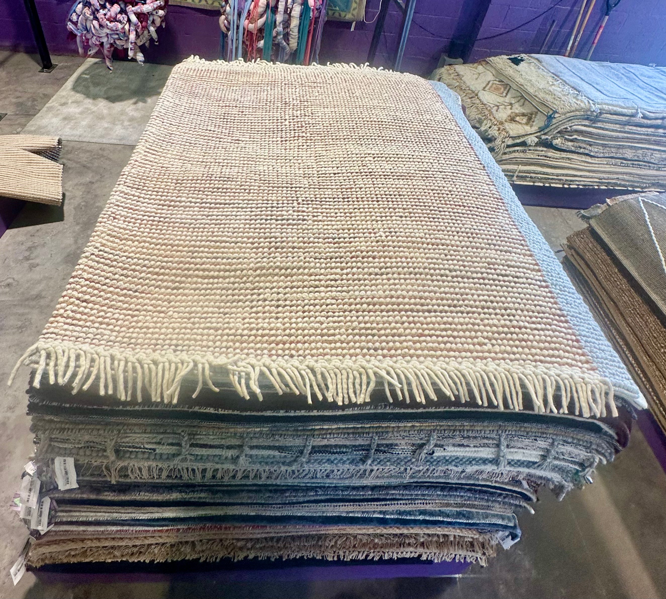 Ray Simpson 4.6x6.9 Multi-Colored Handwoven Durrie Rug