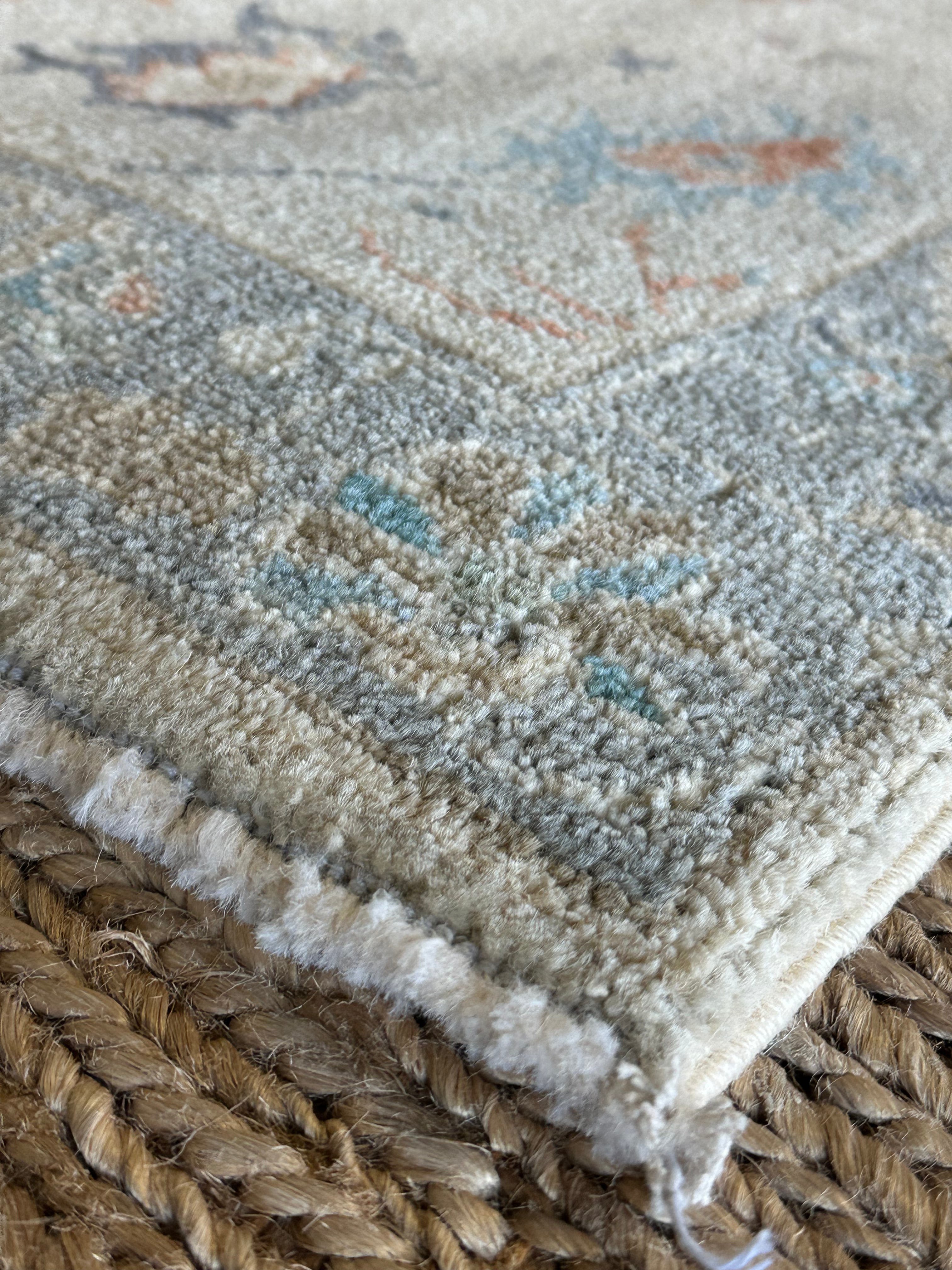 Maria Carrillo 2x3 Blue Afghani Whitewashed Oushak