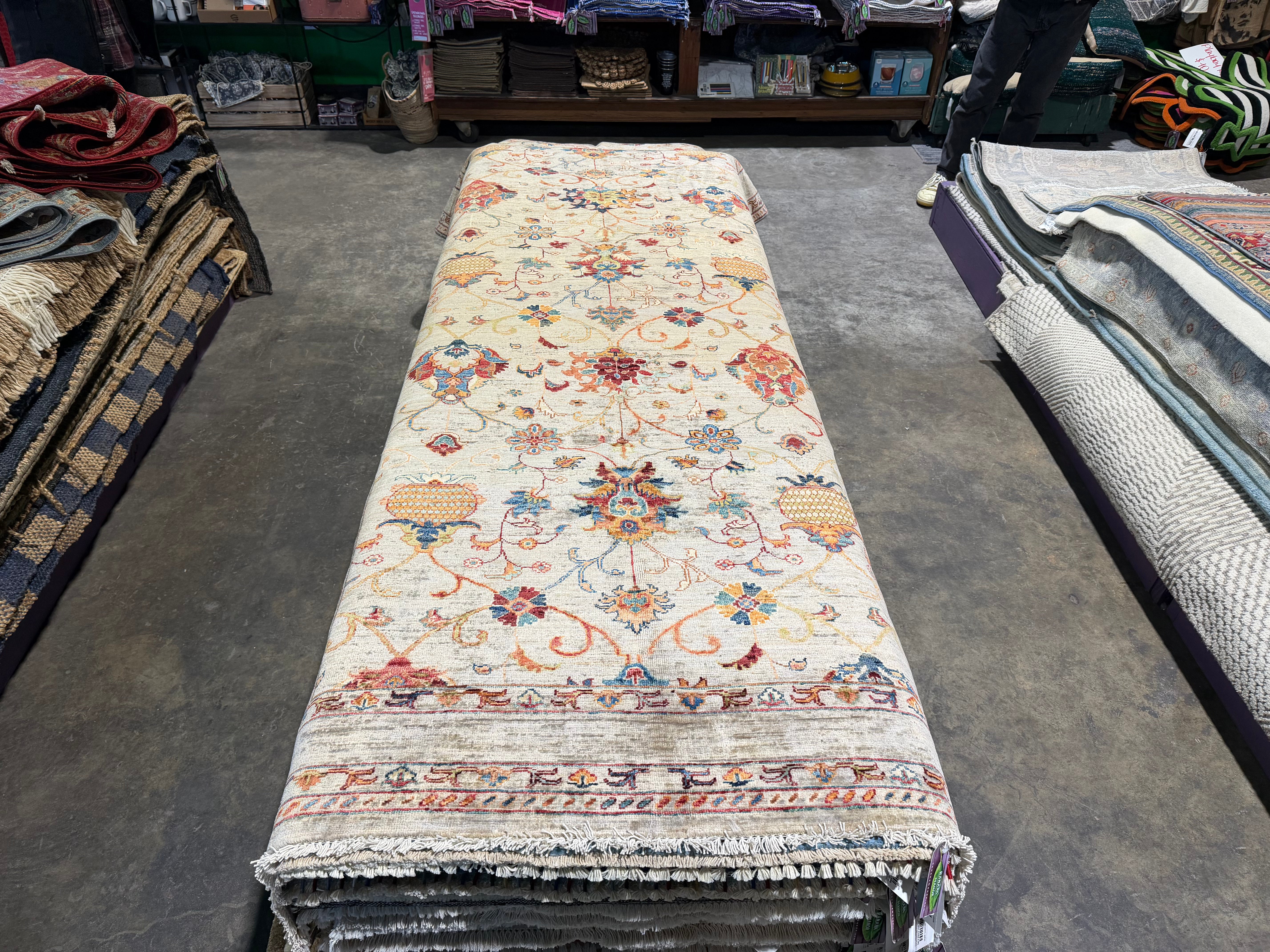 Jen Shah 4.7x10.6 Silver Afghani Sultani Runner