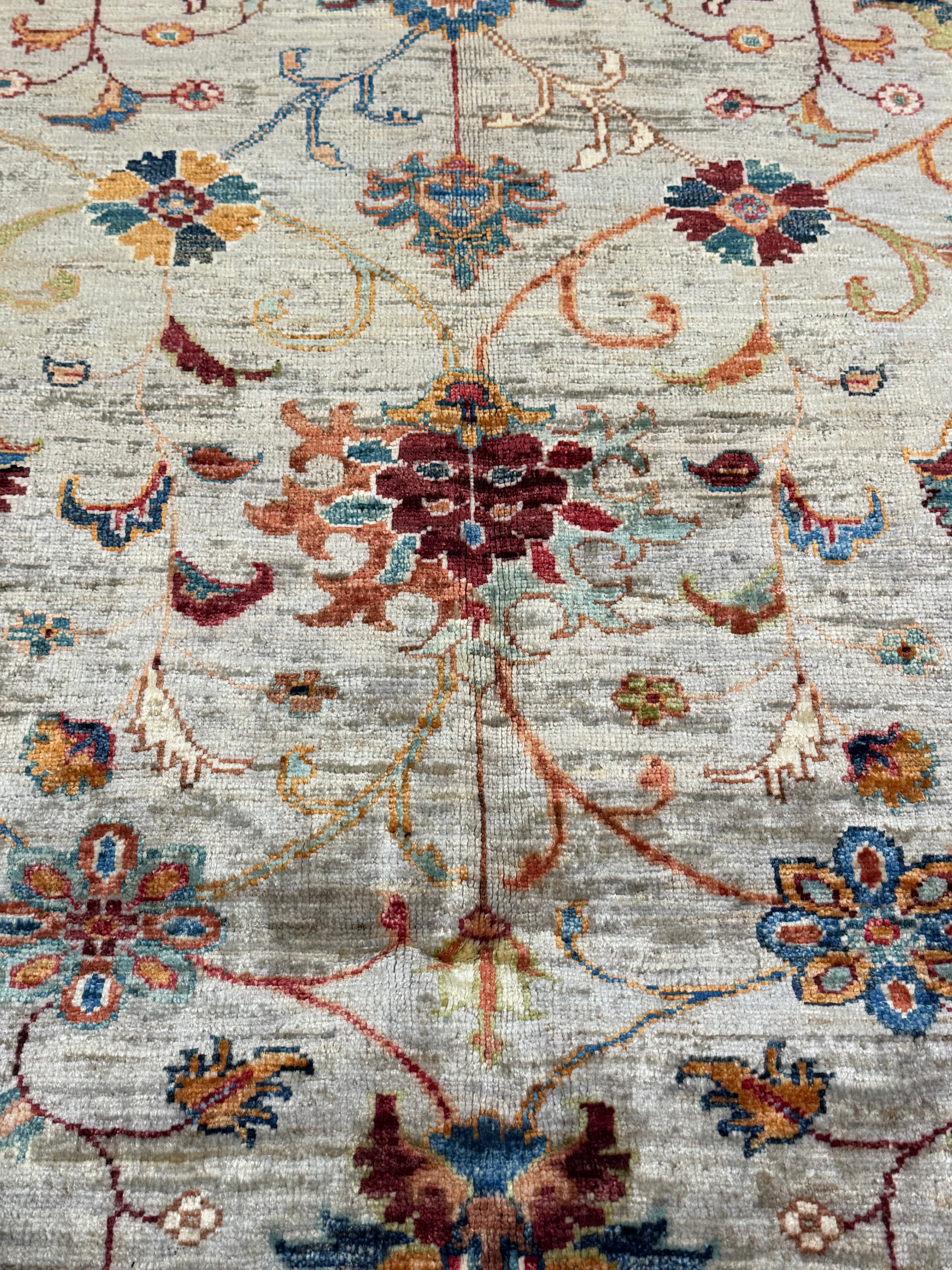 Jen Shah 4.7x10.6 Silver Afghani Sultani Runner