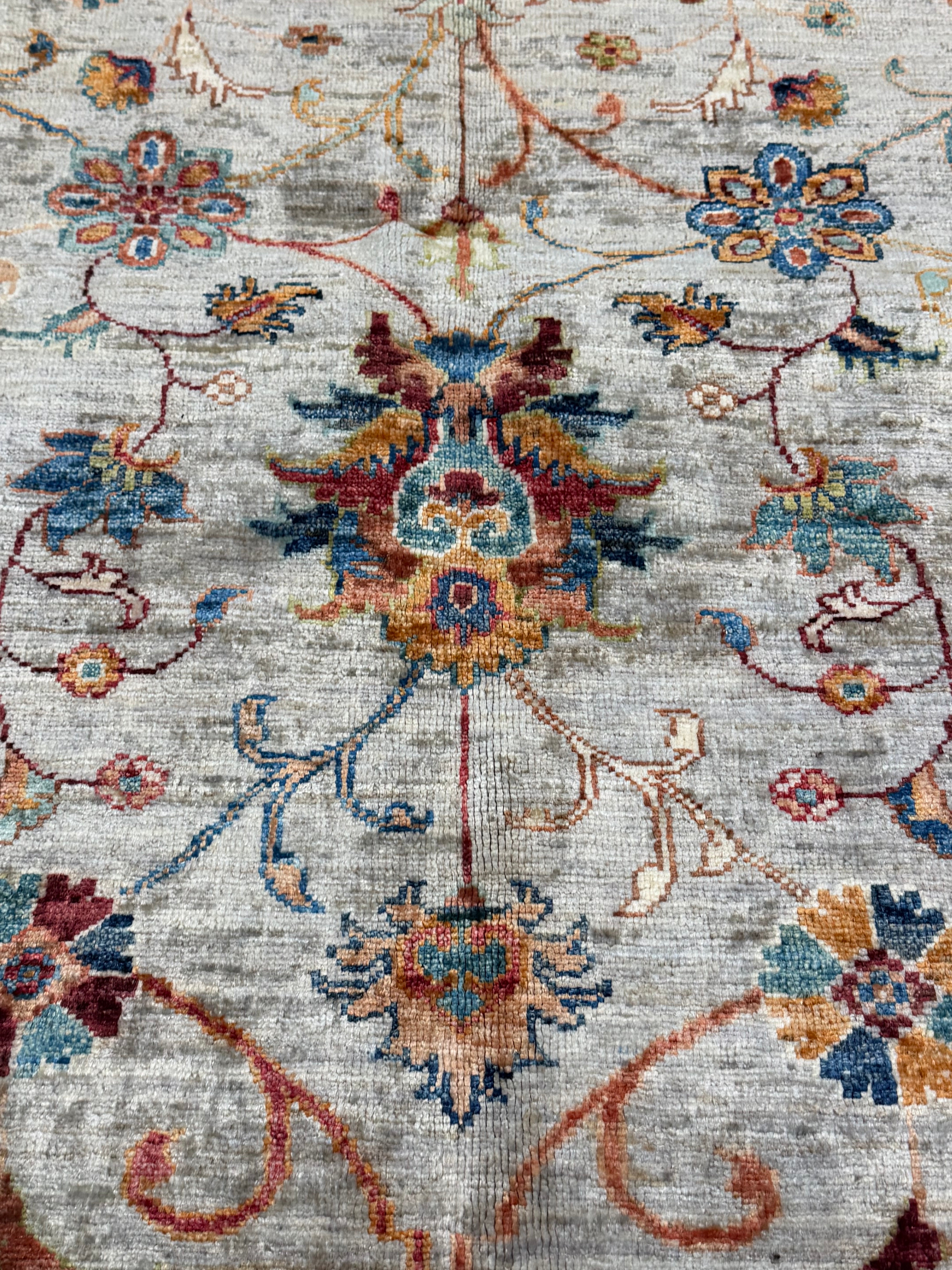 Jen Shah 4.7x10.6 Silver Afghani Sultani Runner