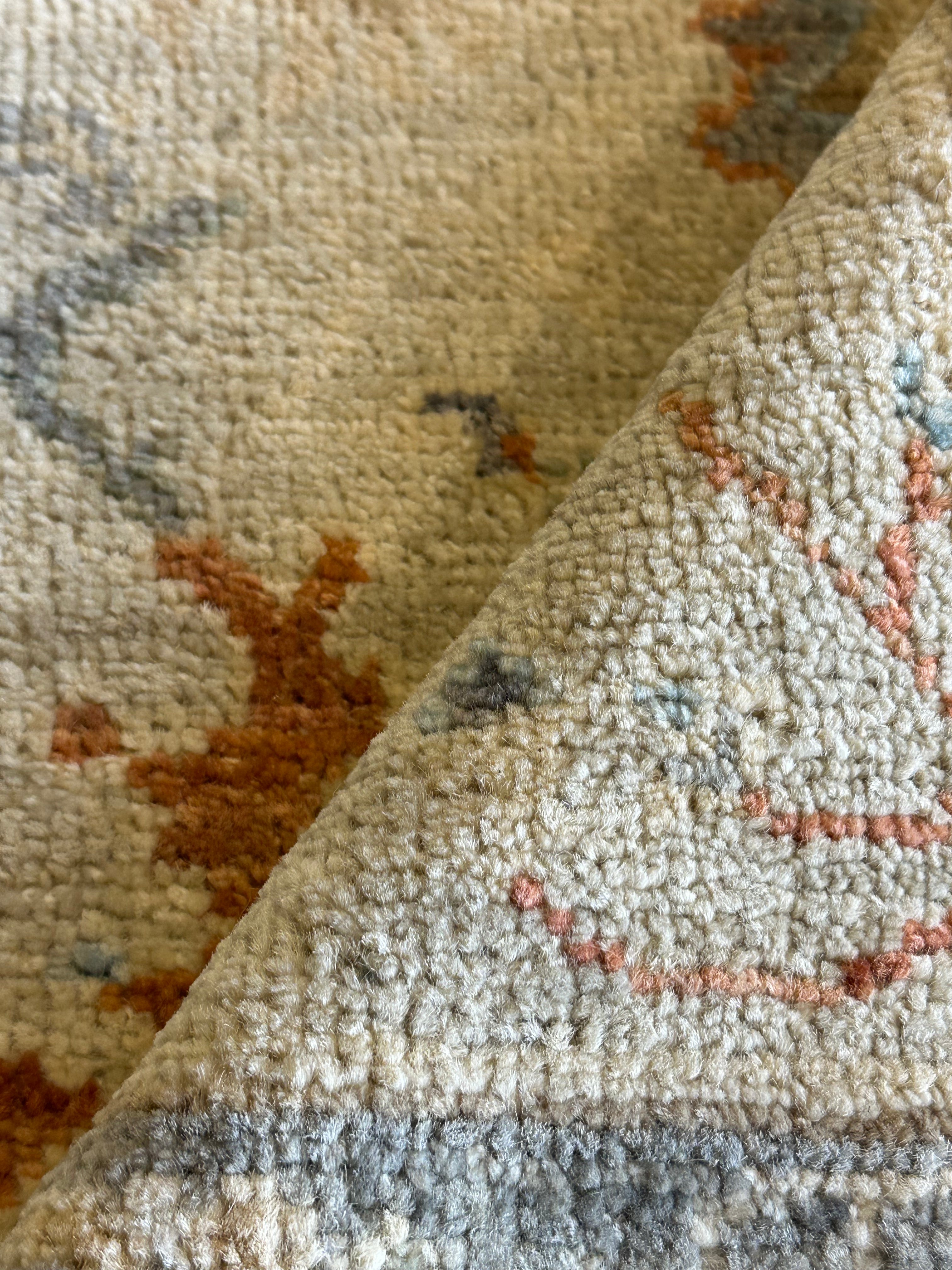 Maria Carrillo 2x3 Blue Afghani Whitewashed Oushak