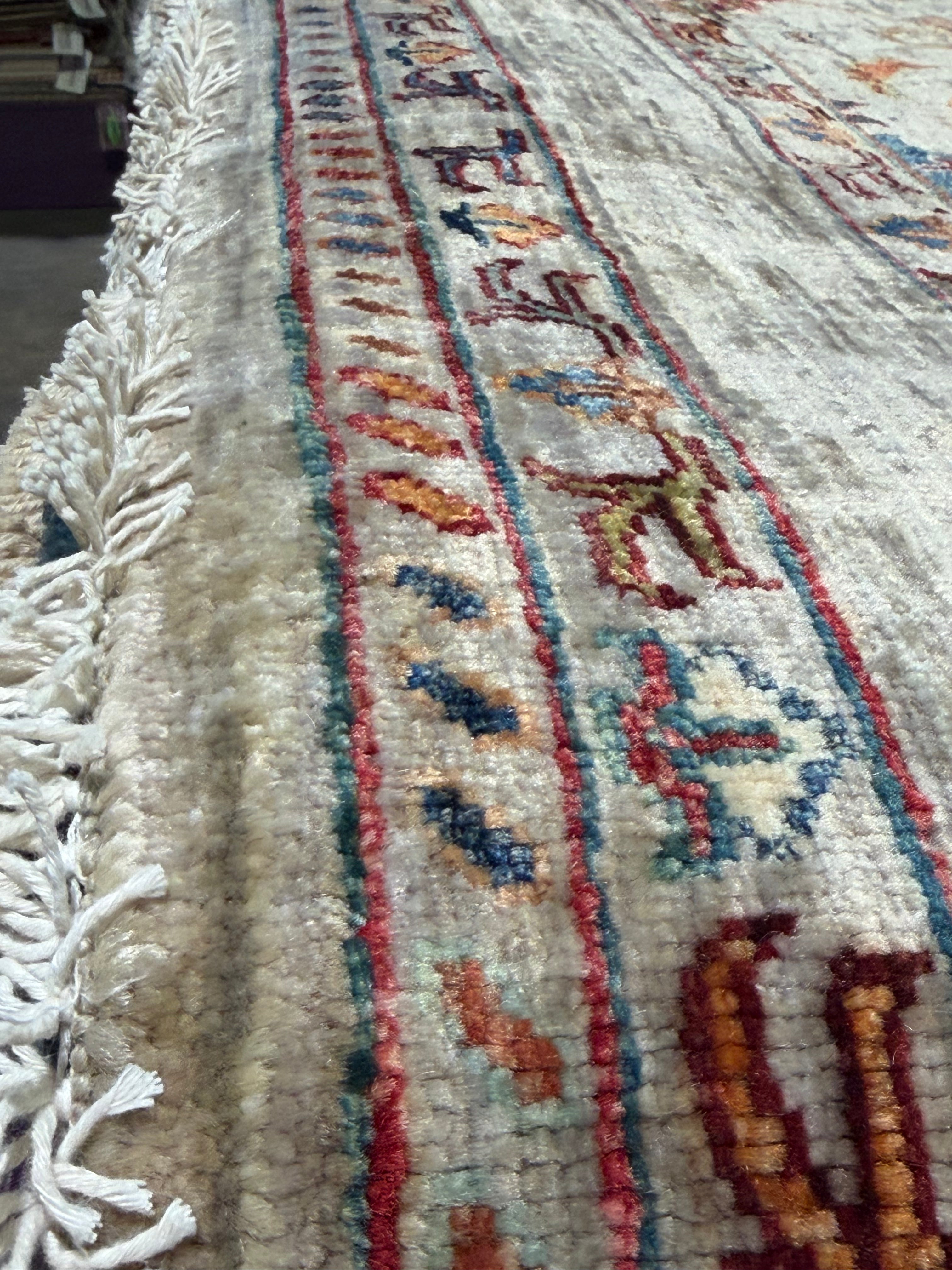 Jen Shah 4.7x10.6 Silver Afghani Sultani Runner