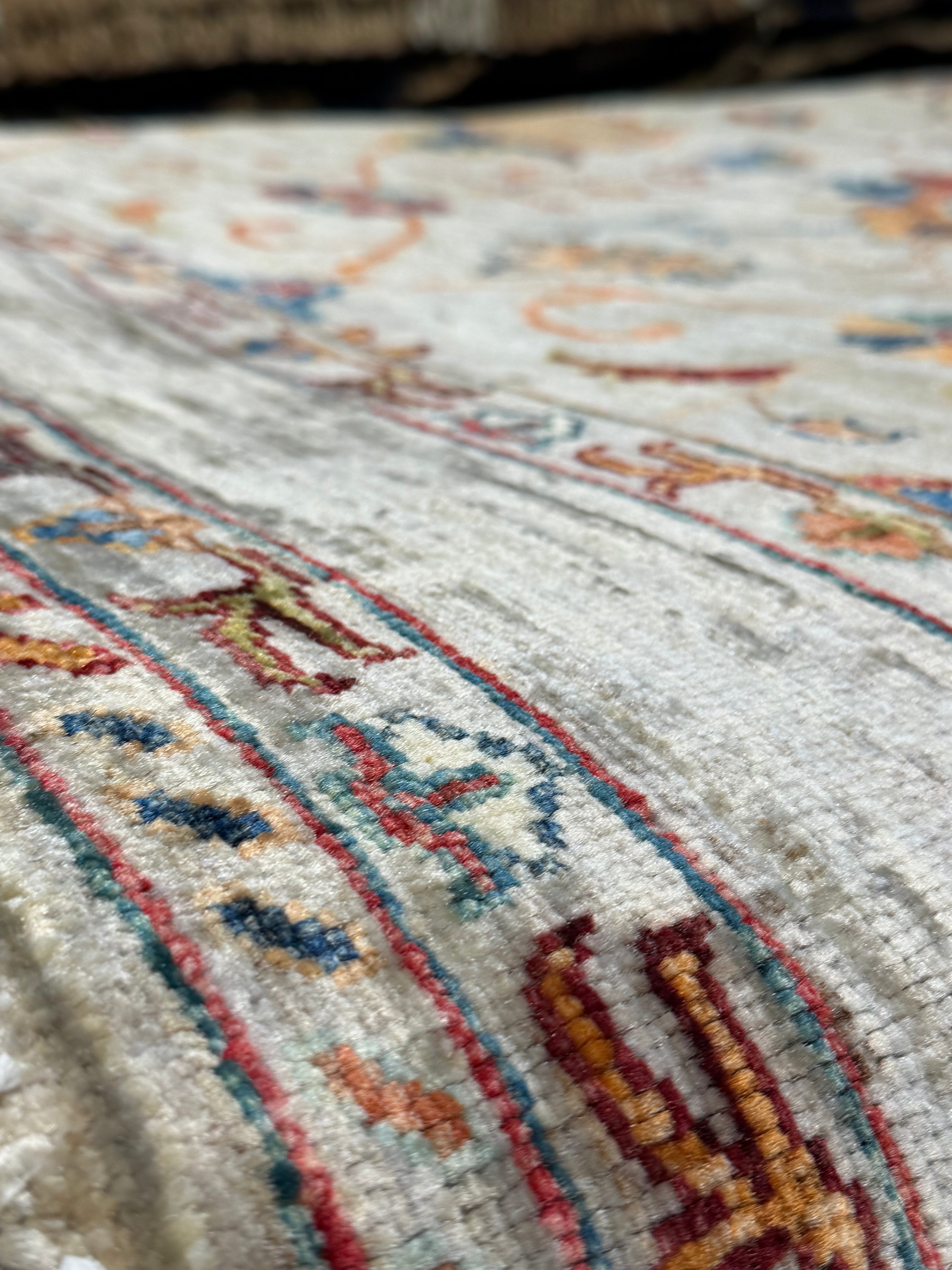 Jen Shah 4.7x10.6 Silver Afghani Sultani Runner