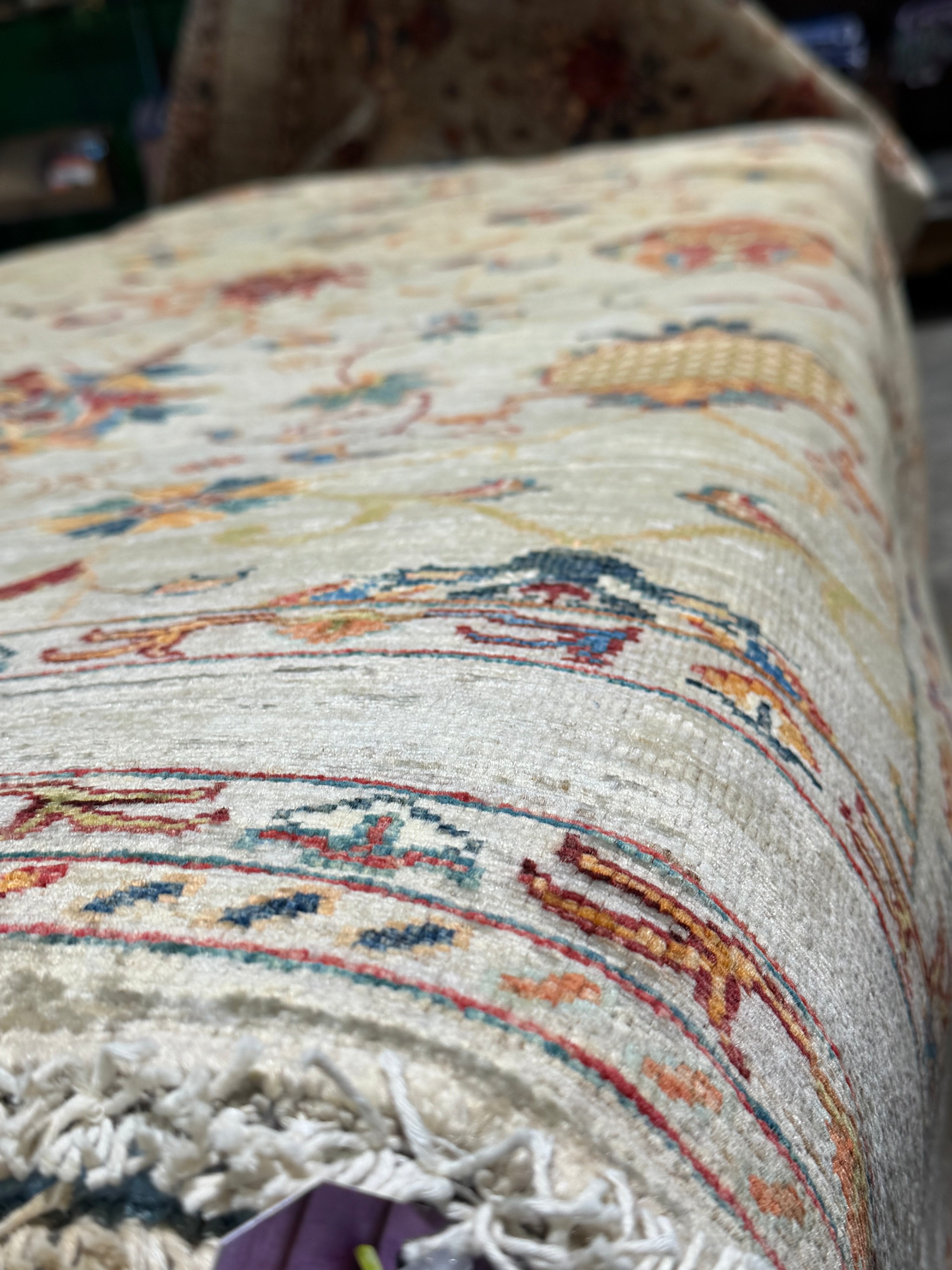 Jen Shah 4.7x10.6 Silver Afghani Sultani Runner