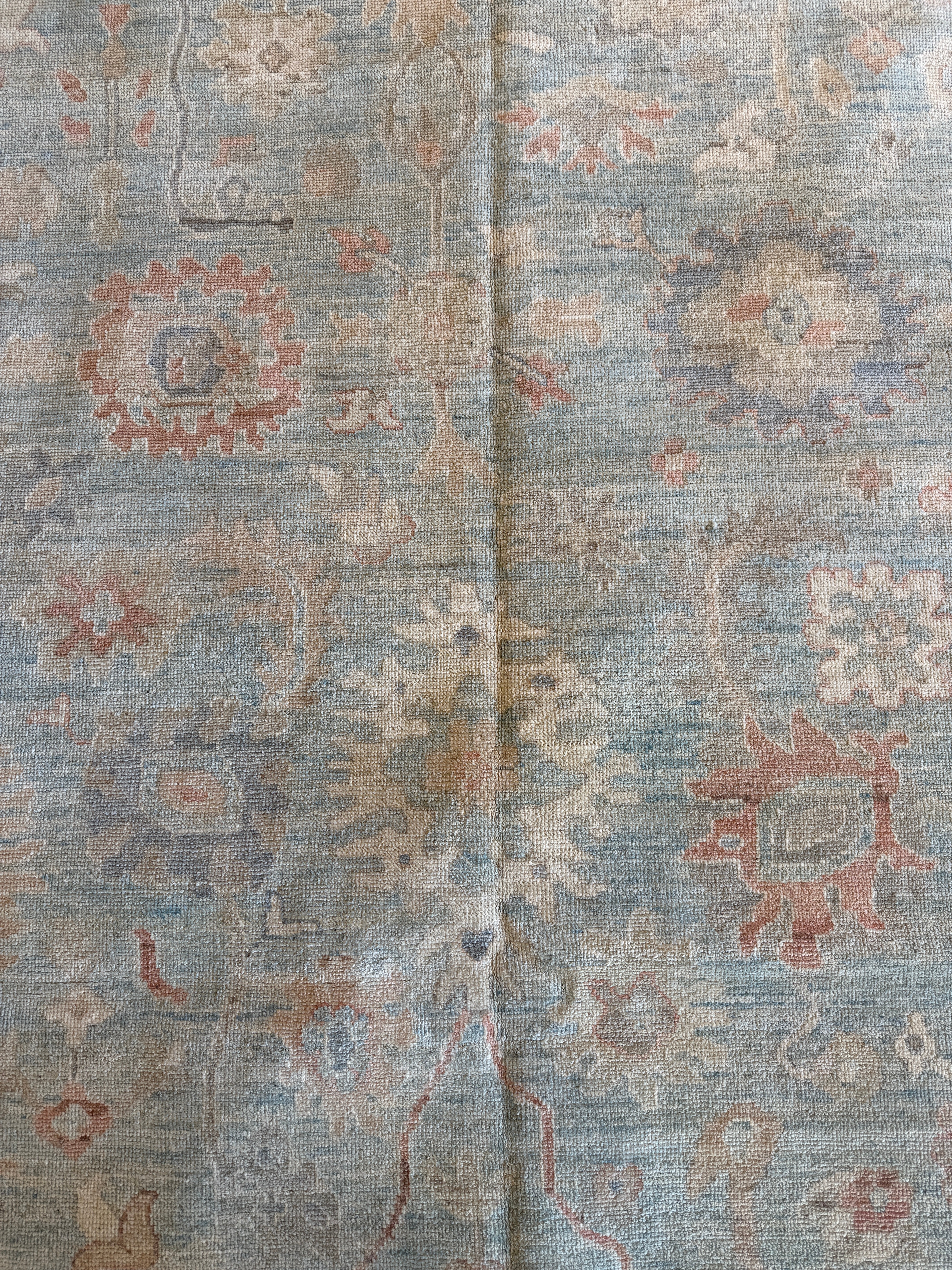 Clara Stack 9.2x12 Blue Afghani Whitewashed Oushak