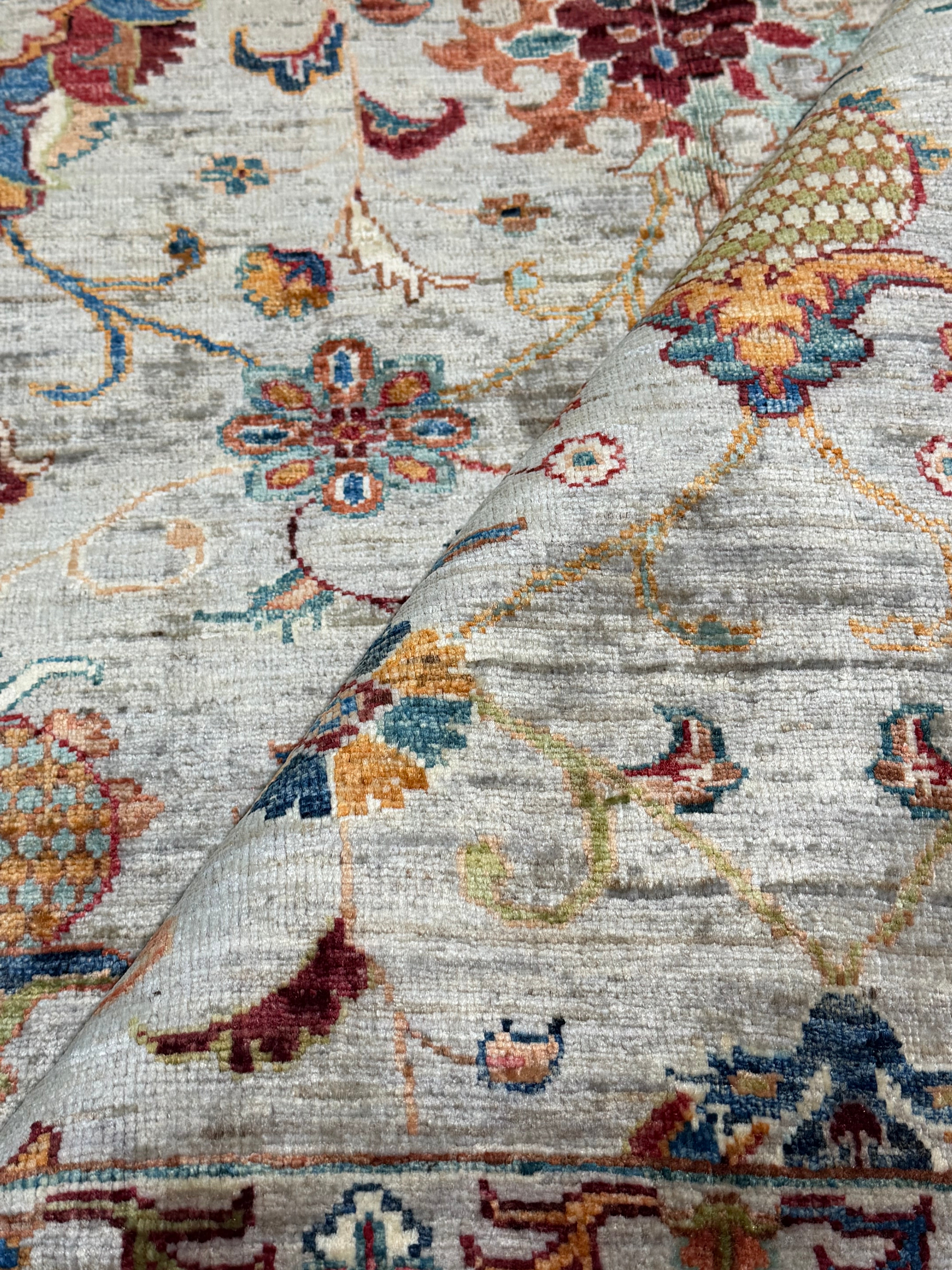 Jen Shah 4.7x10.6 Silver Afghani Sultani Runner