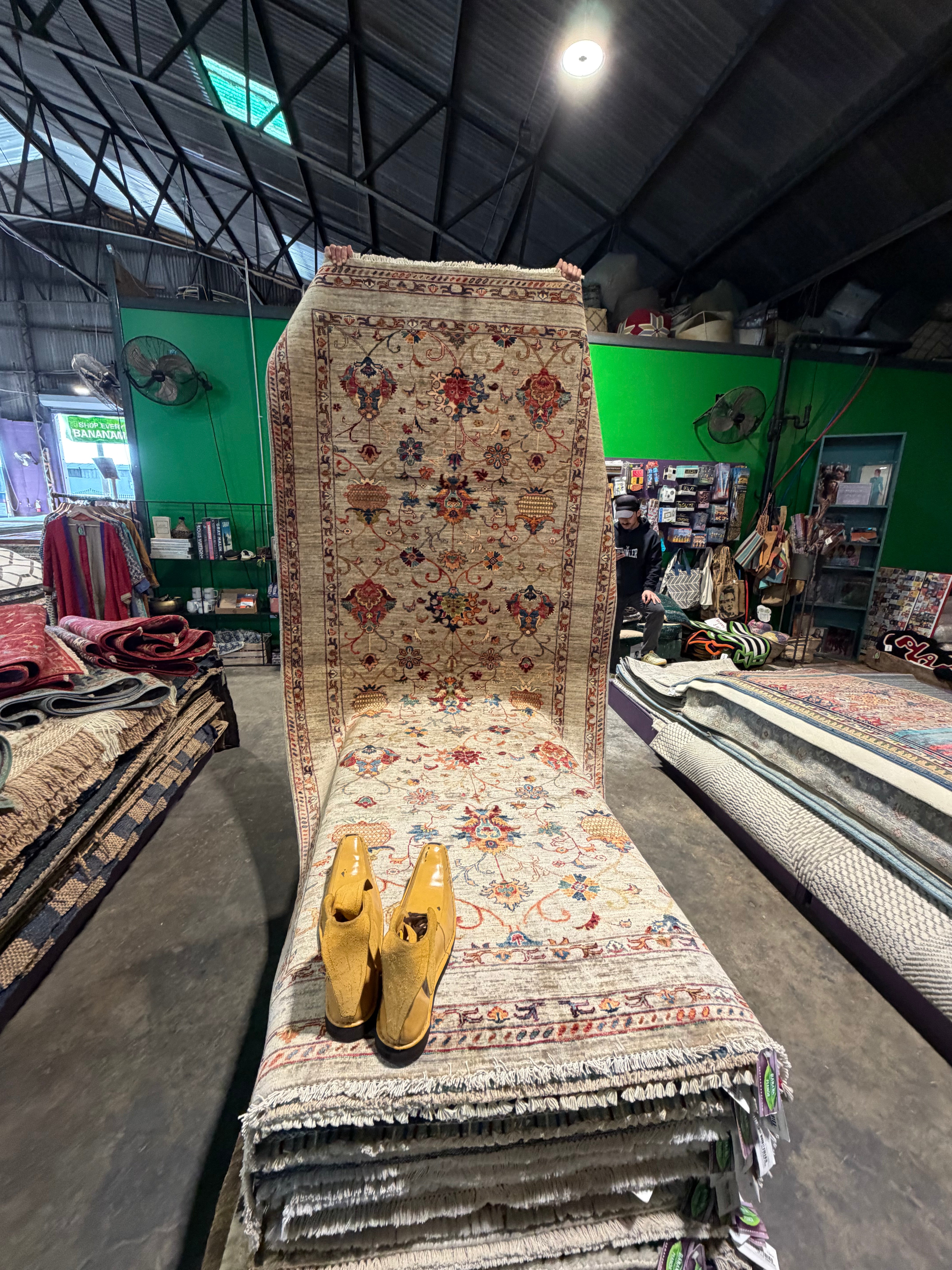 Jen Shah 4.7x10.6 Silver Afghani Sultani Runner