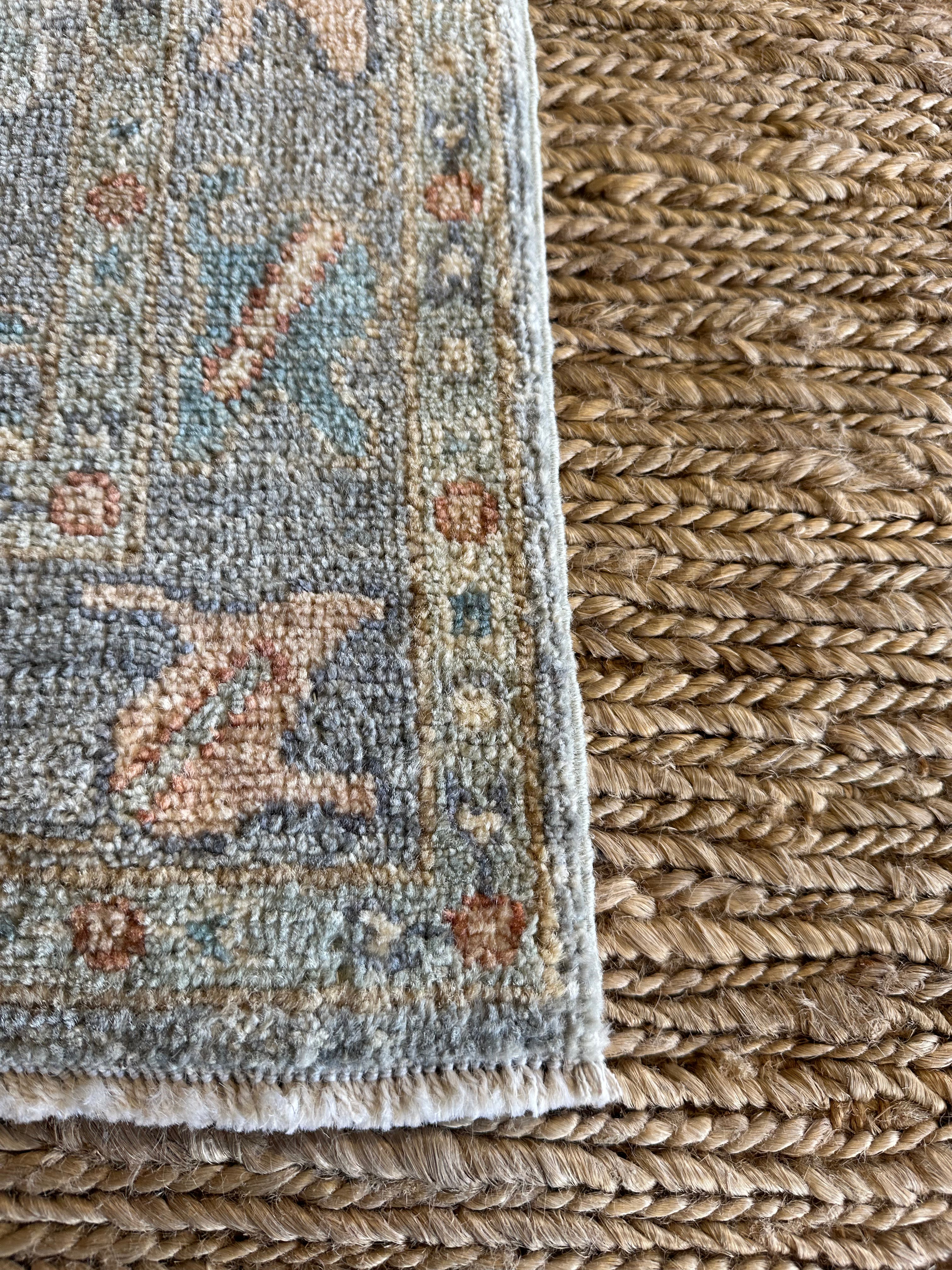 Patricia De Leon 2x3.1 Blue Afghani Whitewashed Oushak