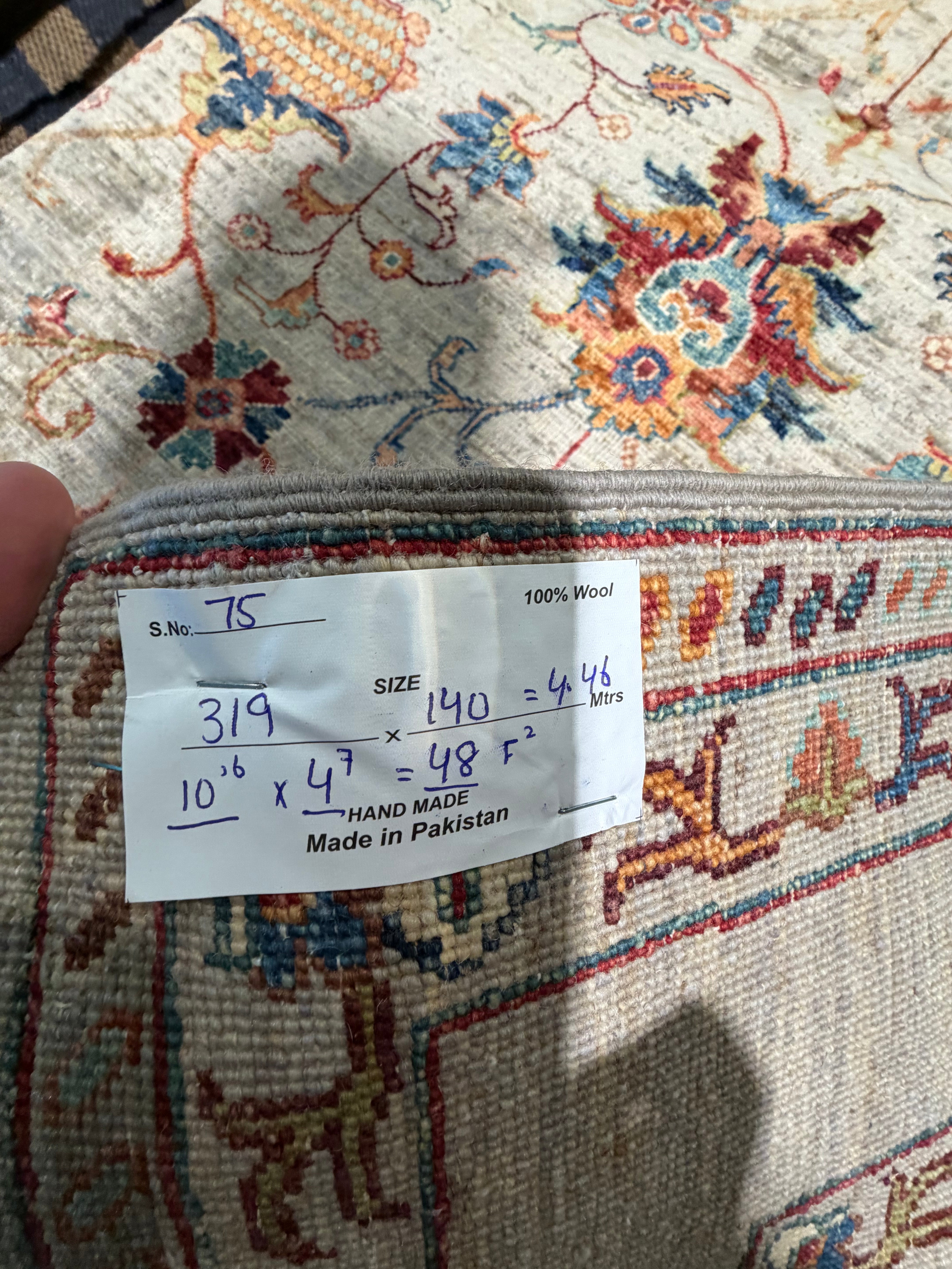 Jen Shah 4.7x10.6 Silver Afghani Sultani Runner