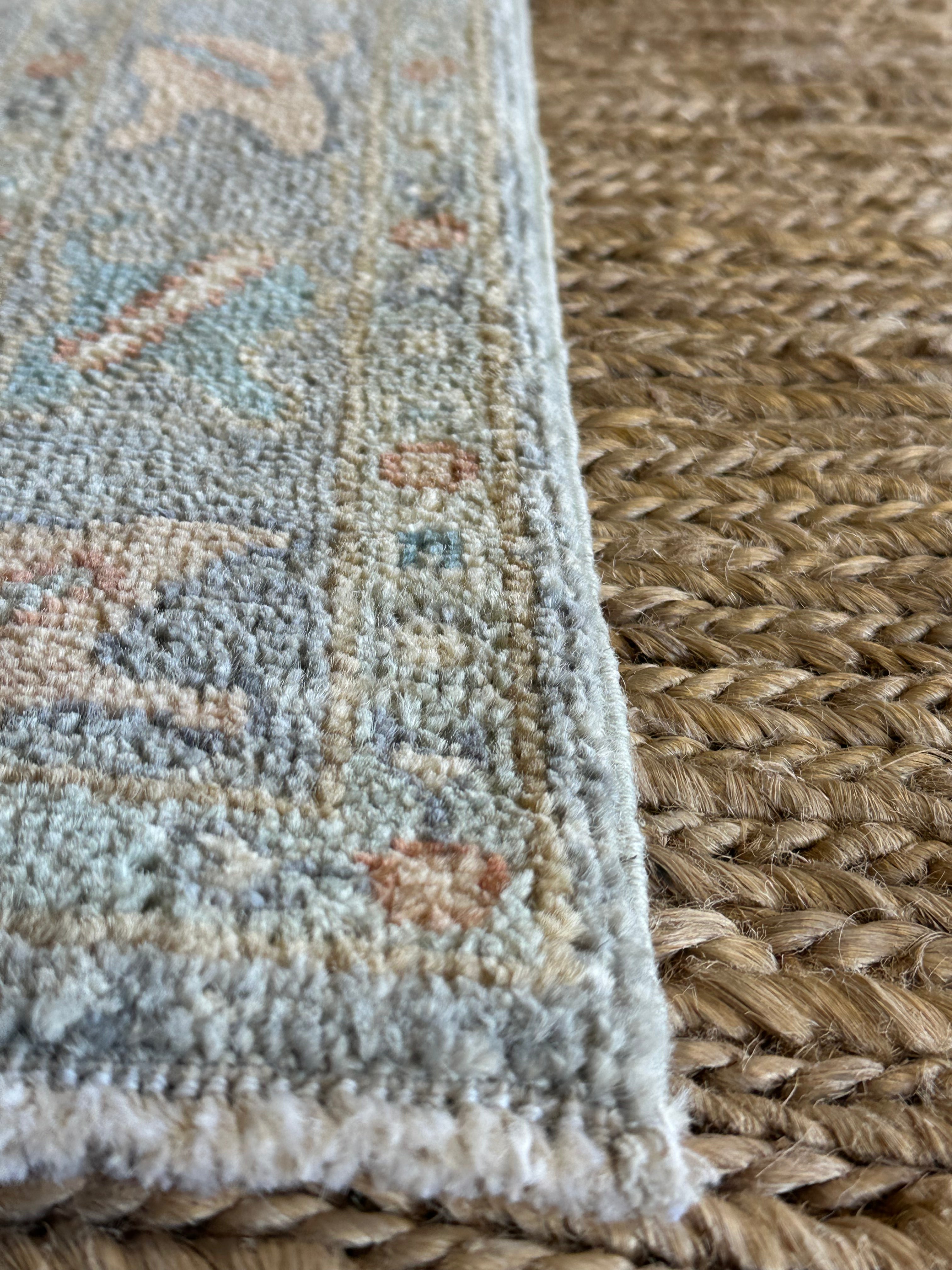 Patricia De Leon 2x3.1 Blue Afghani Whitewashed Oushak