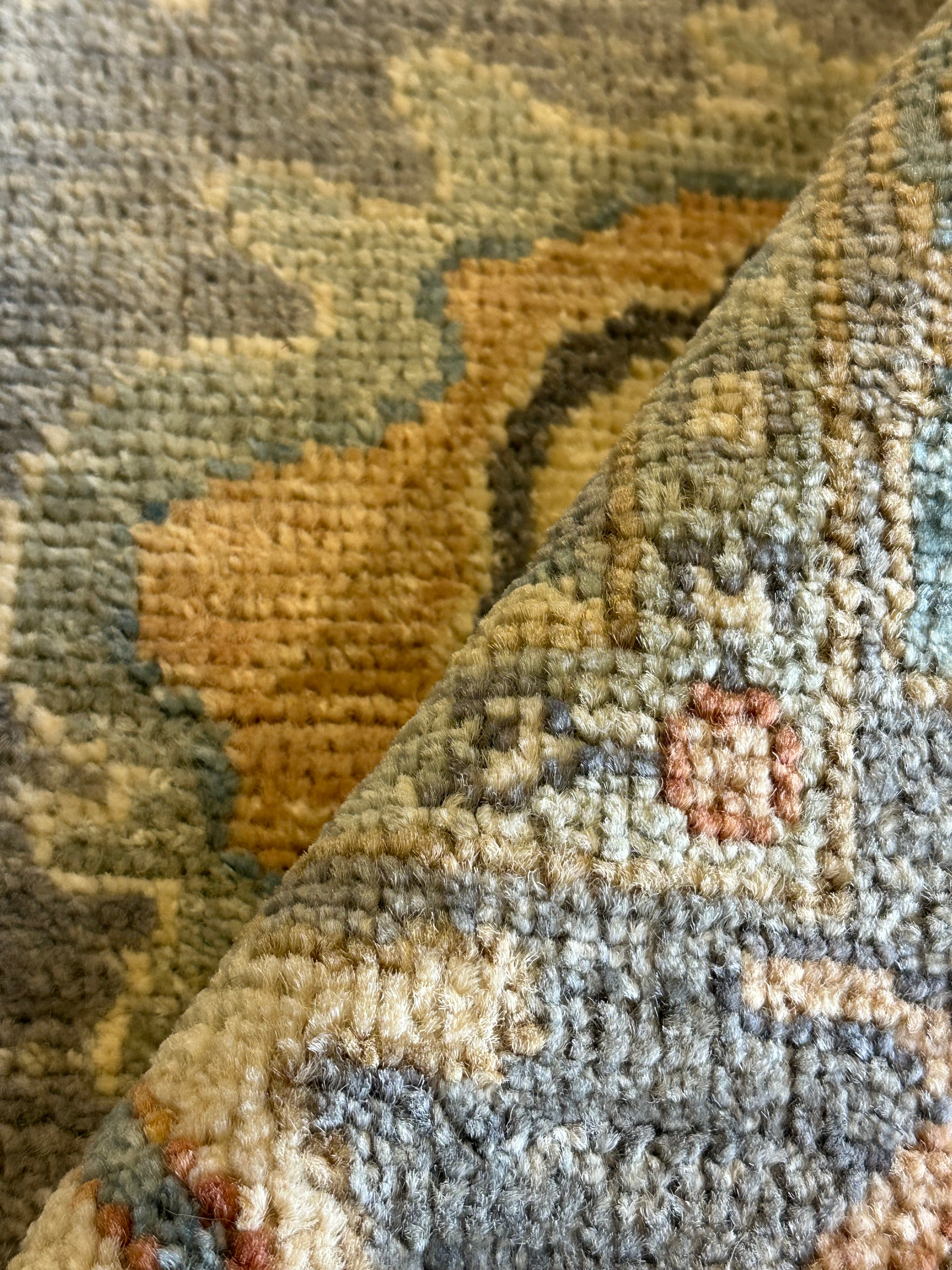 Patricia De Leon 2x3.1 Blue Afghani Whitewashed Oushak