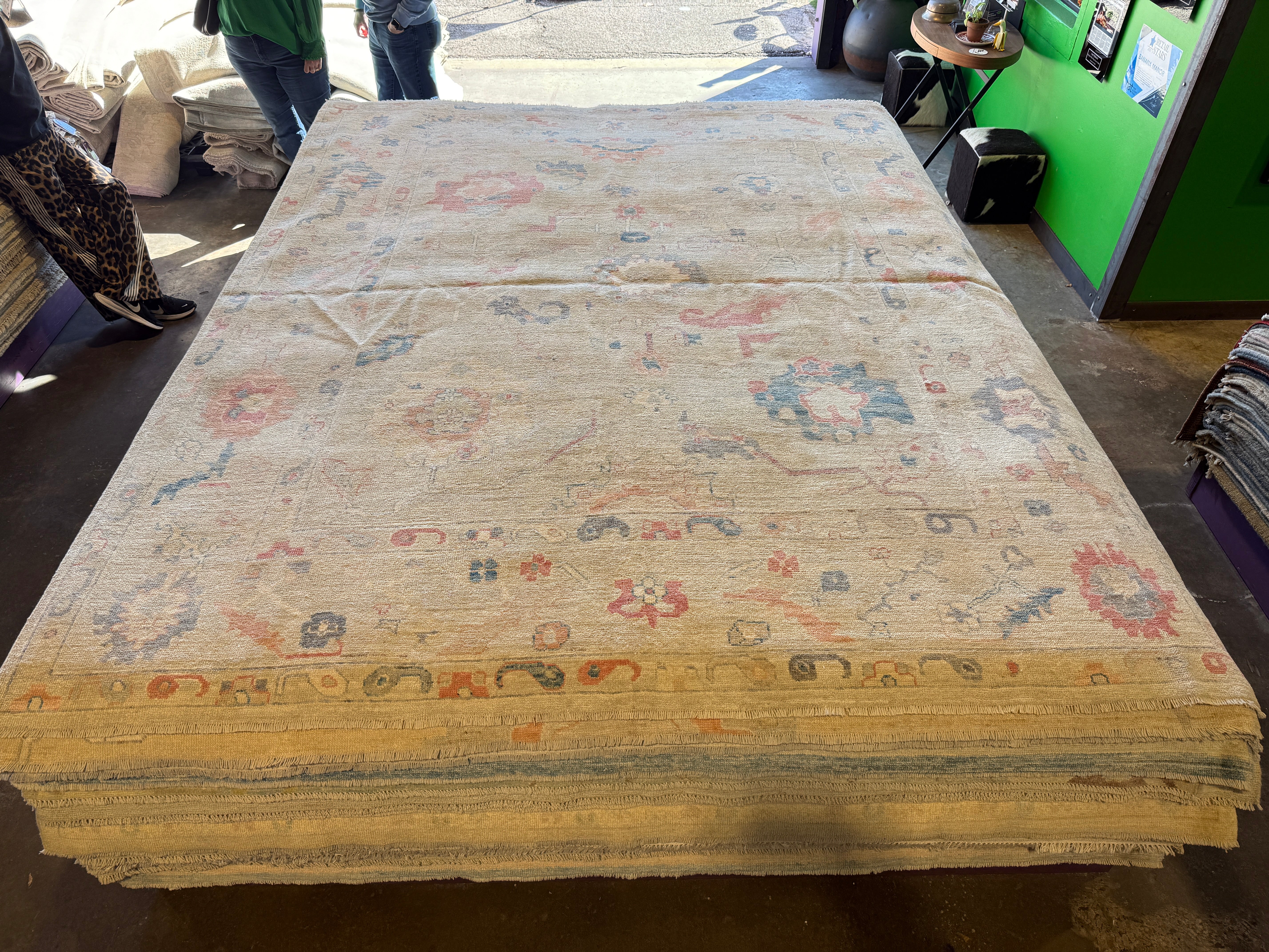 Jacklyn Francis 8.1x9.10 Multi Color Afghani Whitewashed Oushak