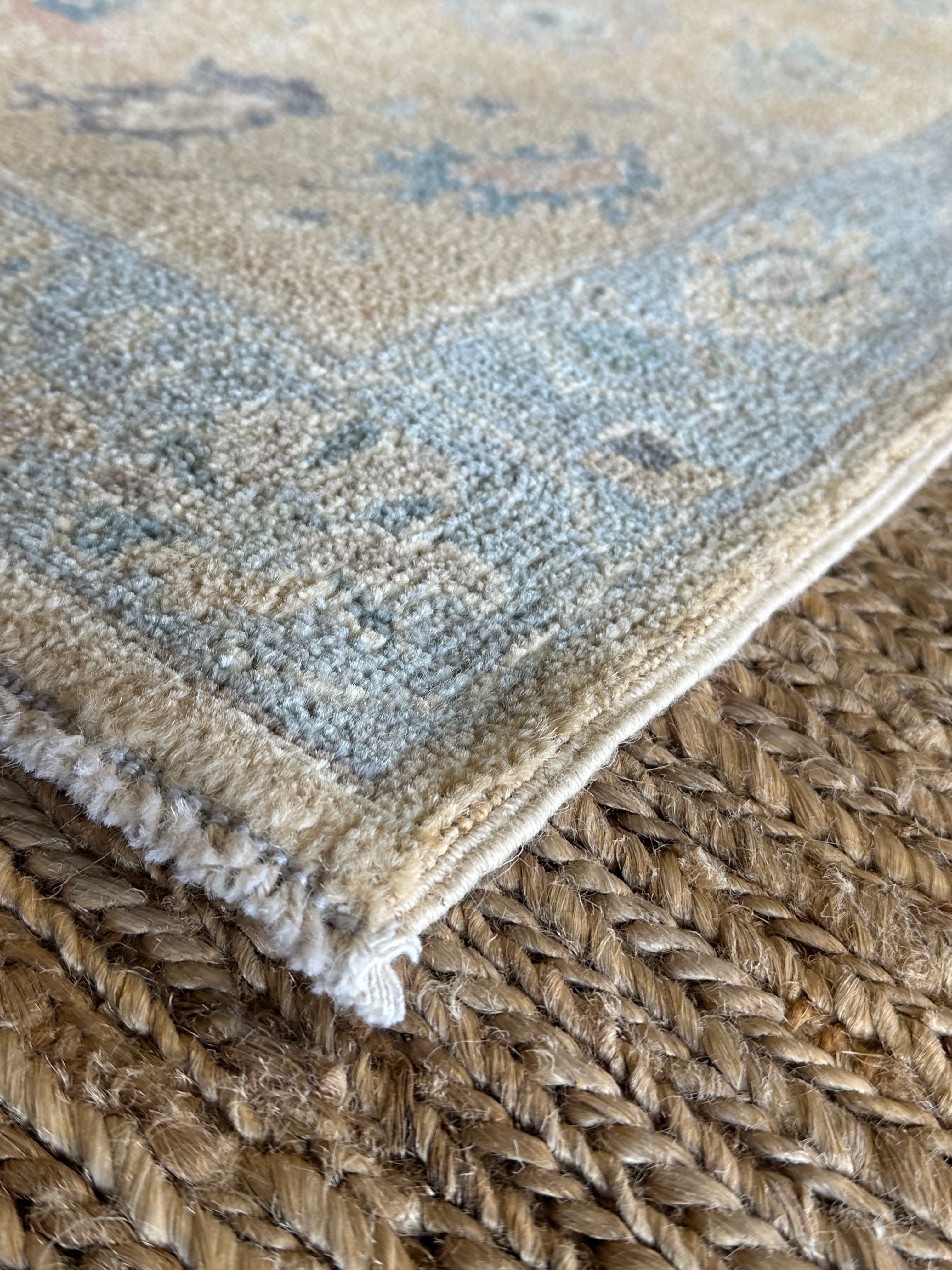 Dawn Olivieri 2x3 Blue Afghani Whitewashed Oushak