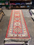 Rachel Hopkins 2.6x9.7 Red Afghani Kazak Rug