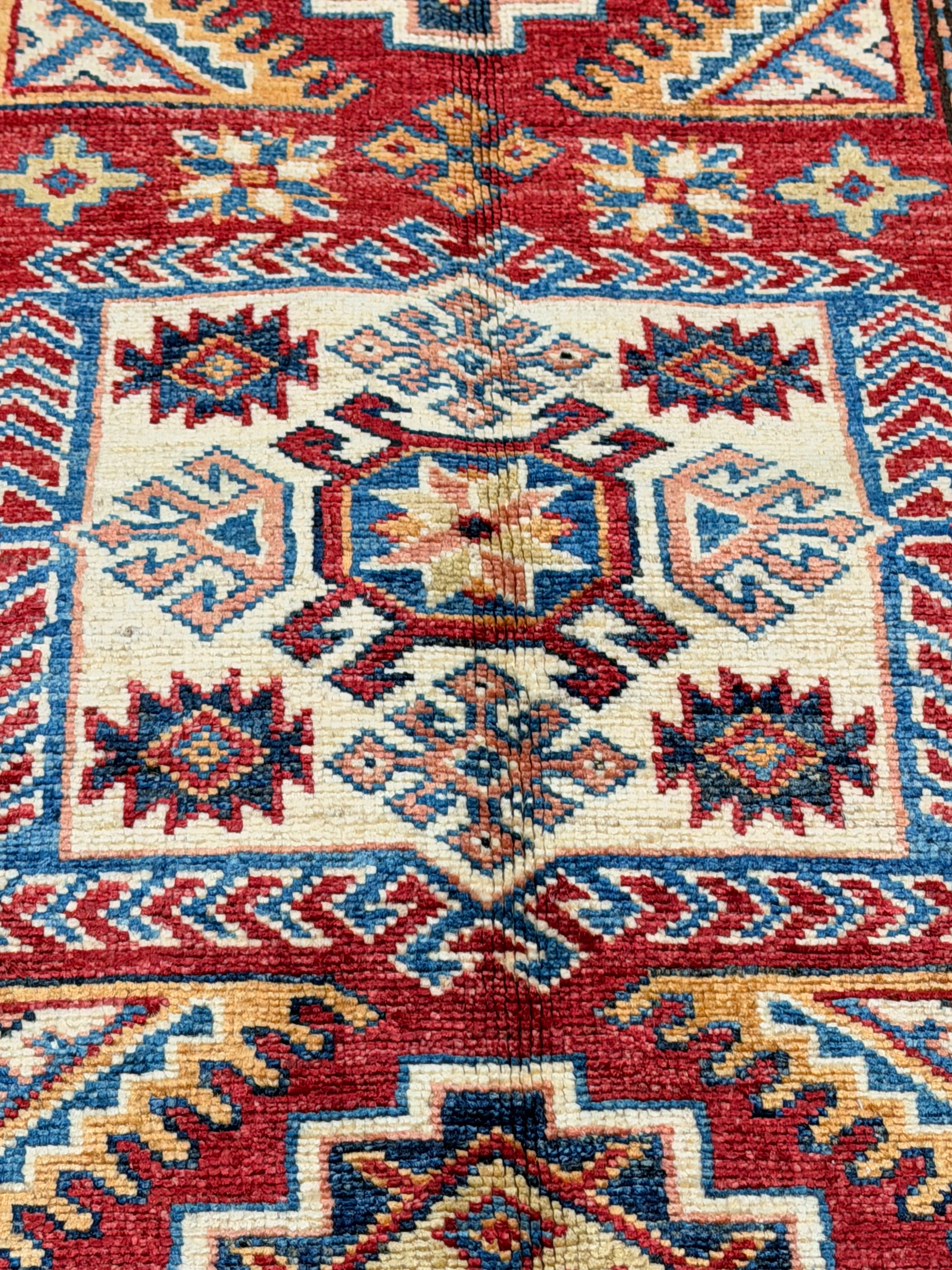 Rachel Hopkins 2.6x9.7 Red Afghani Kazak Rug