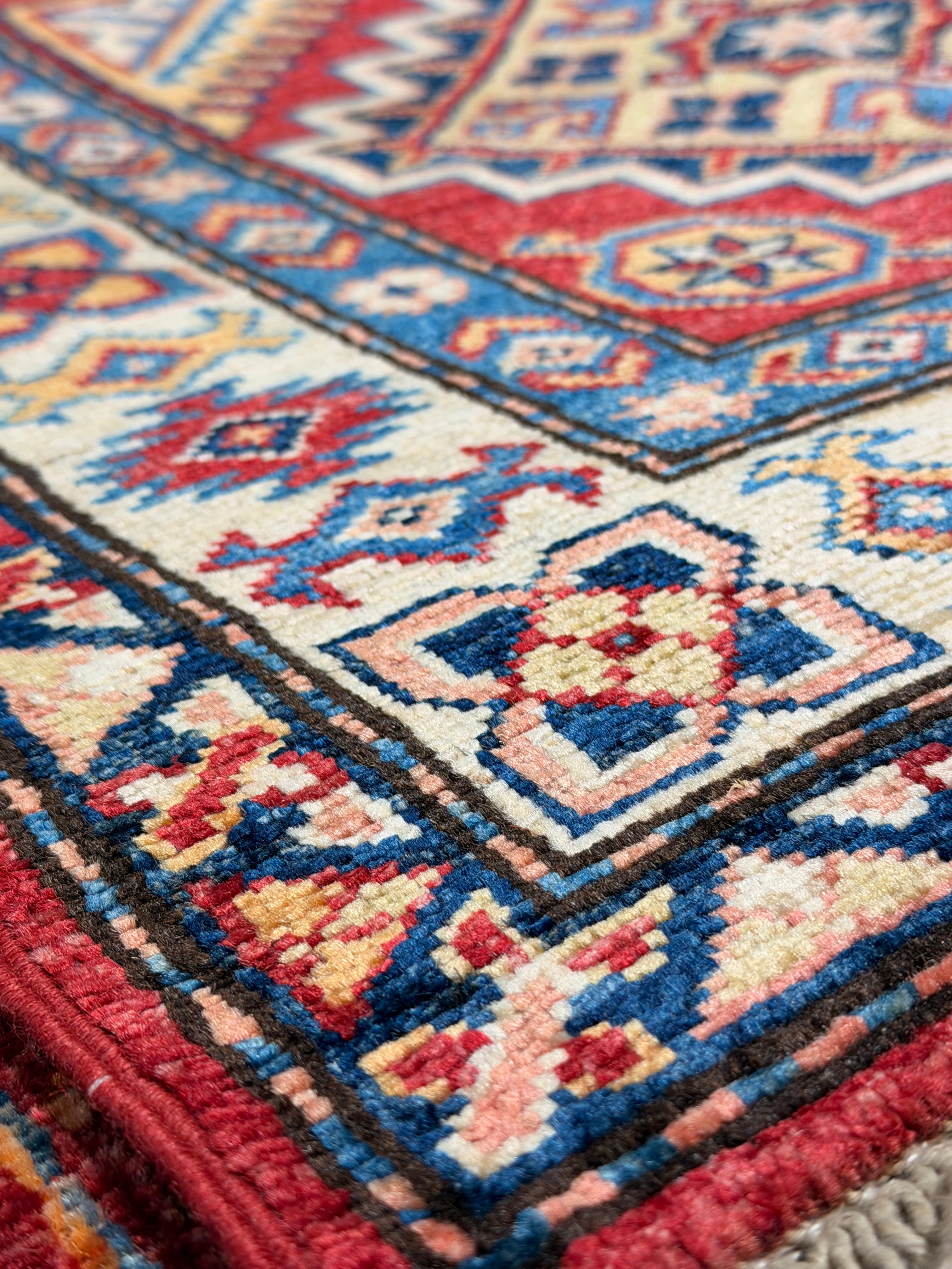 Rachel Hopkins 2.6x9.7 Red Afghani Kazak Rug