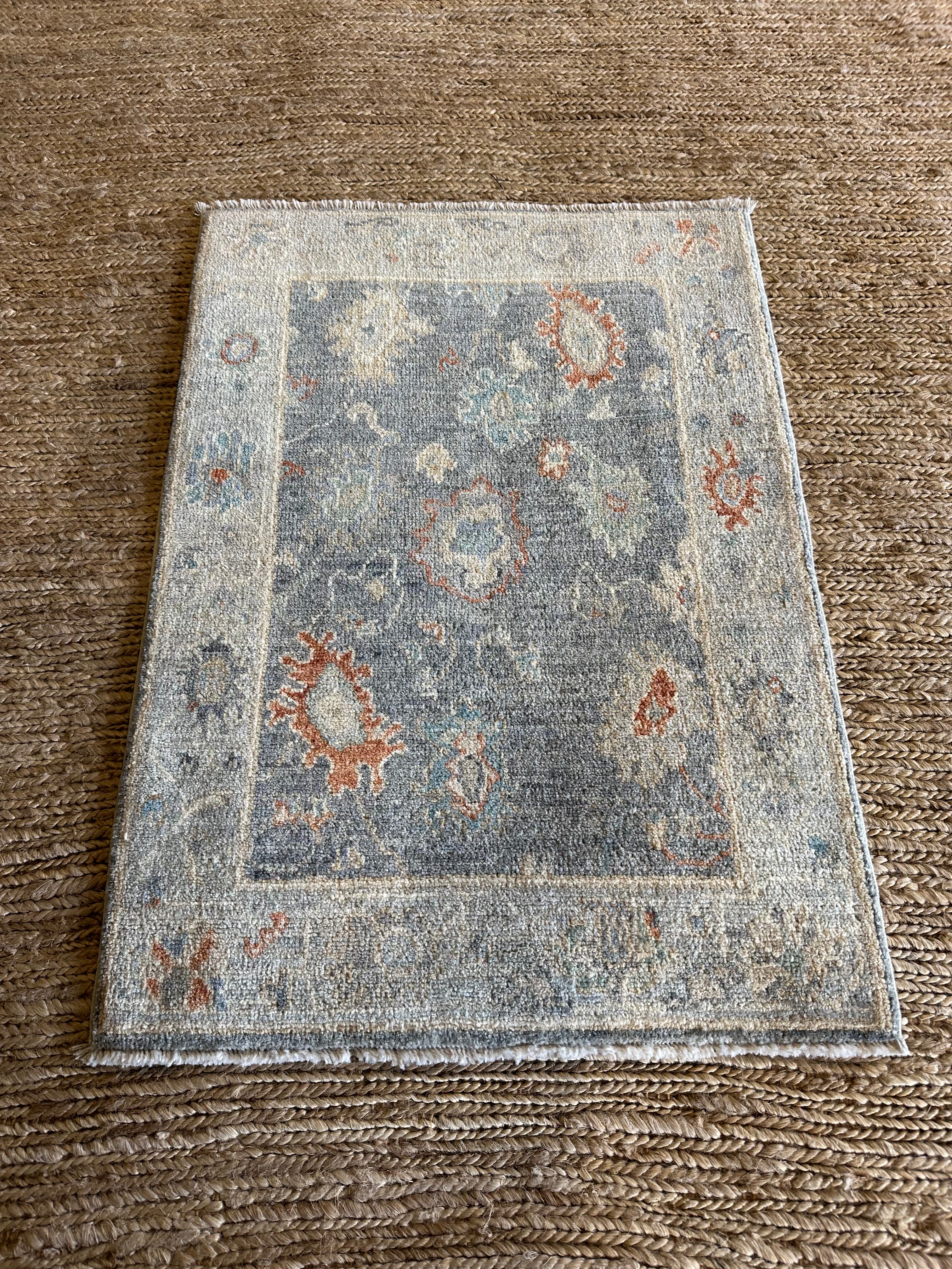 Robyn Lively 2.1x3.2 Blue Afghani Whitewashed Oushak