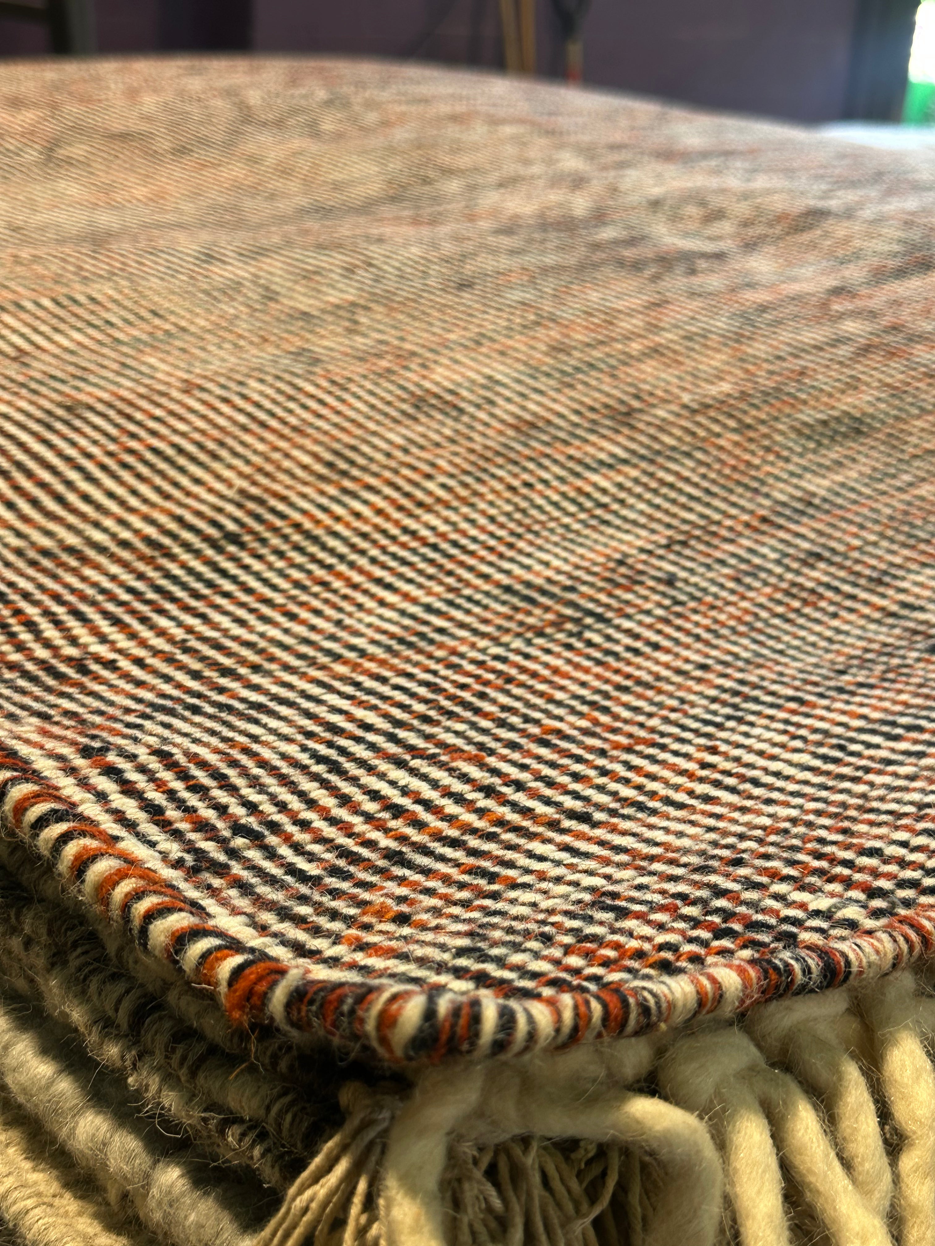 Jensen Ackles 5.3x7x6 Handwoven Multi Colored Textured Durrie Rug