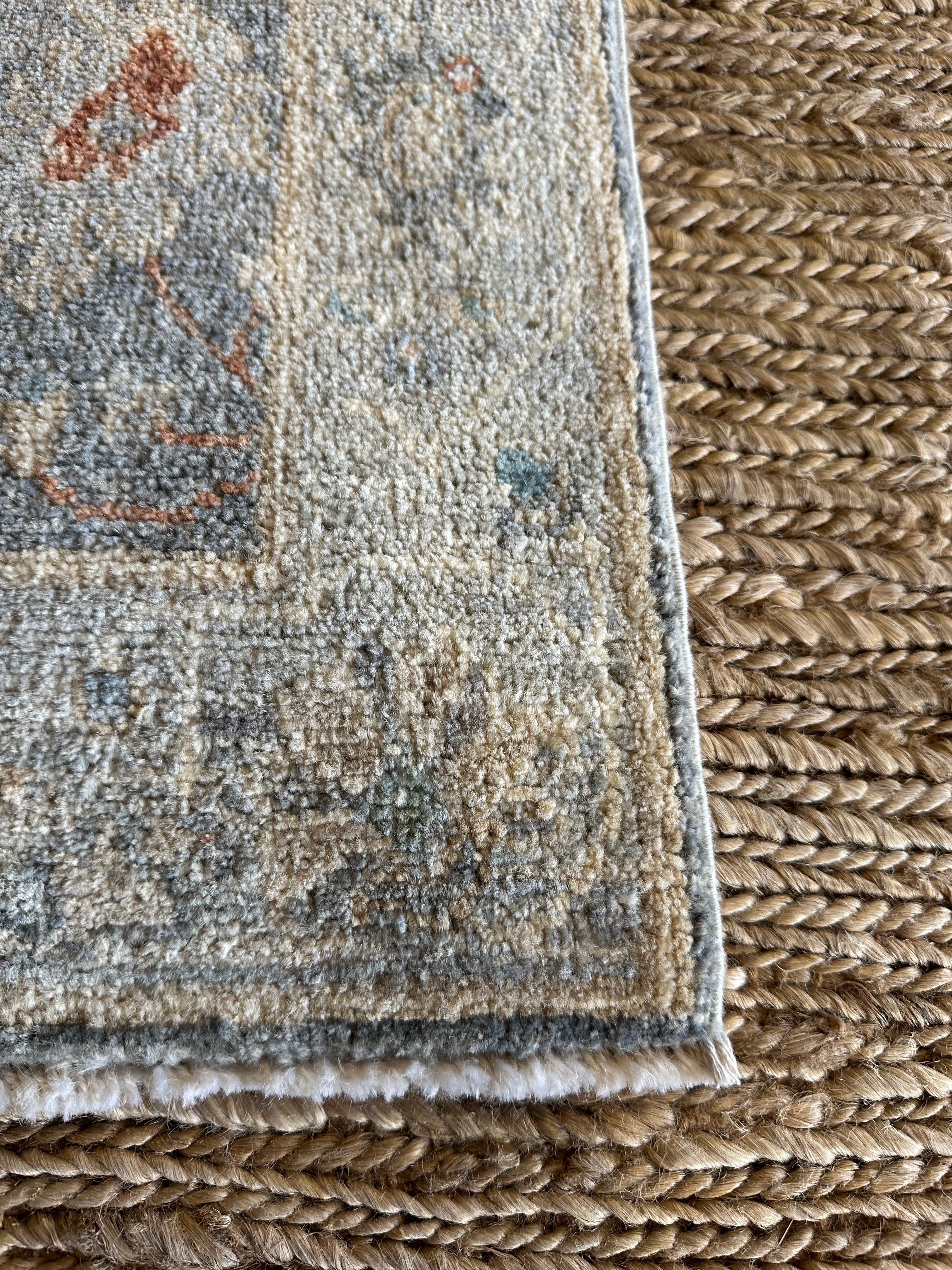 Robyn Lively 2.1x3.2 Blue Afghani Whitewashed Oushak