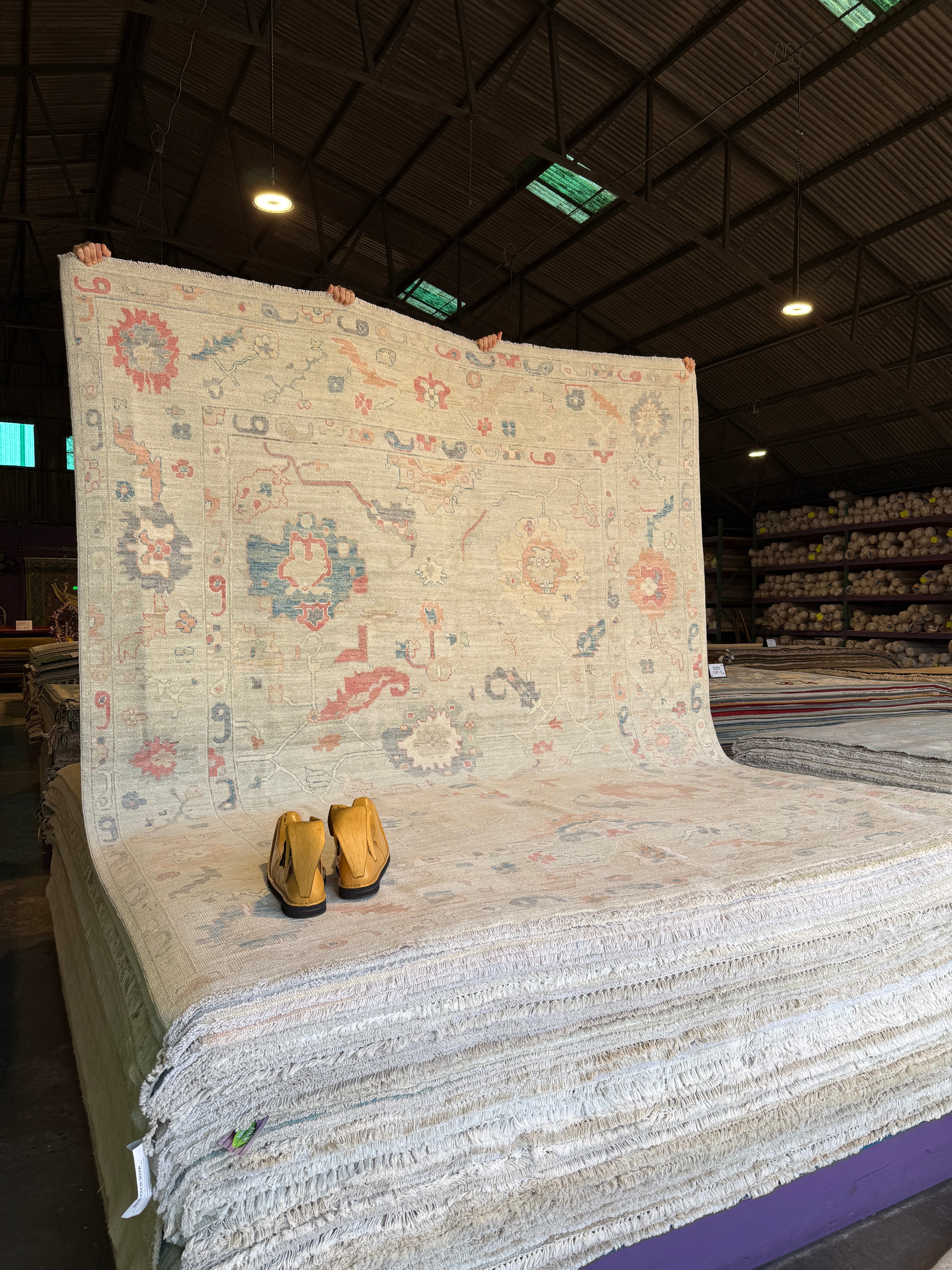 Jacklyn Francis 8.1x9.10 Multi Color Afghani Whitewashed Oushak