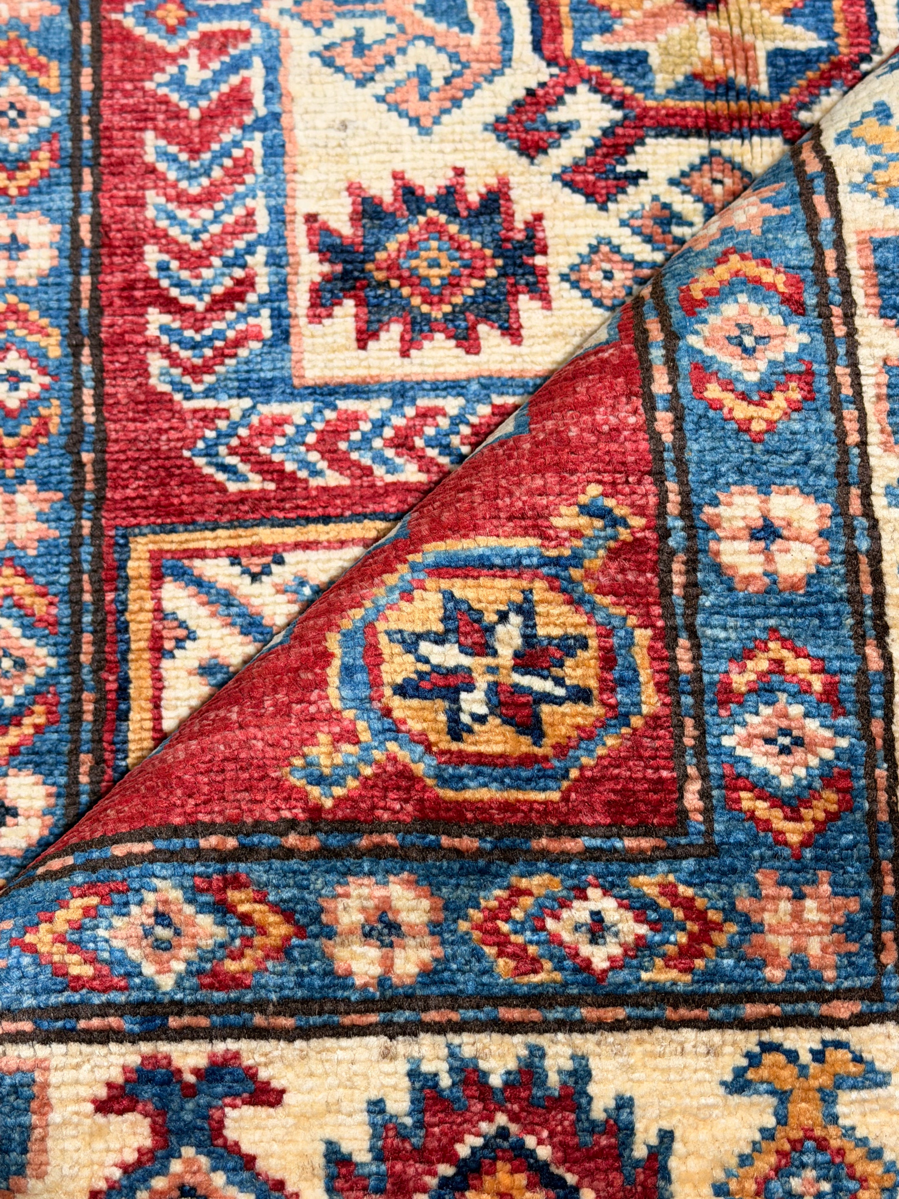 Rachel Hopkins 2.6x9.7 Red Afghani Kazak Rug