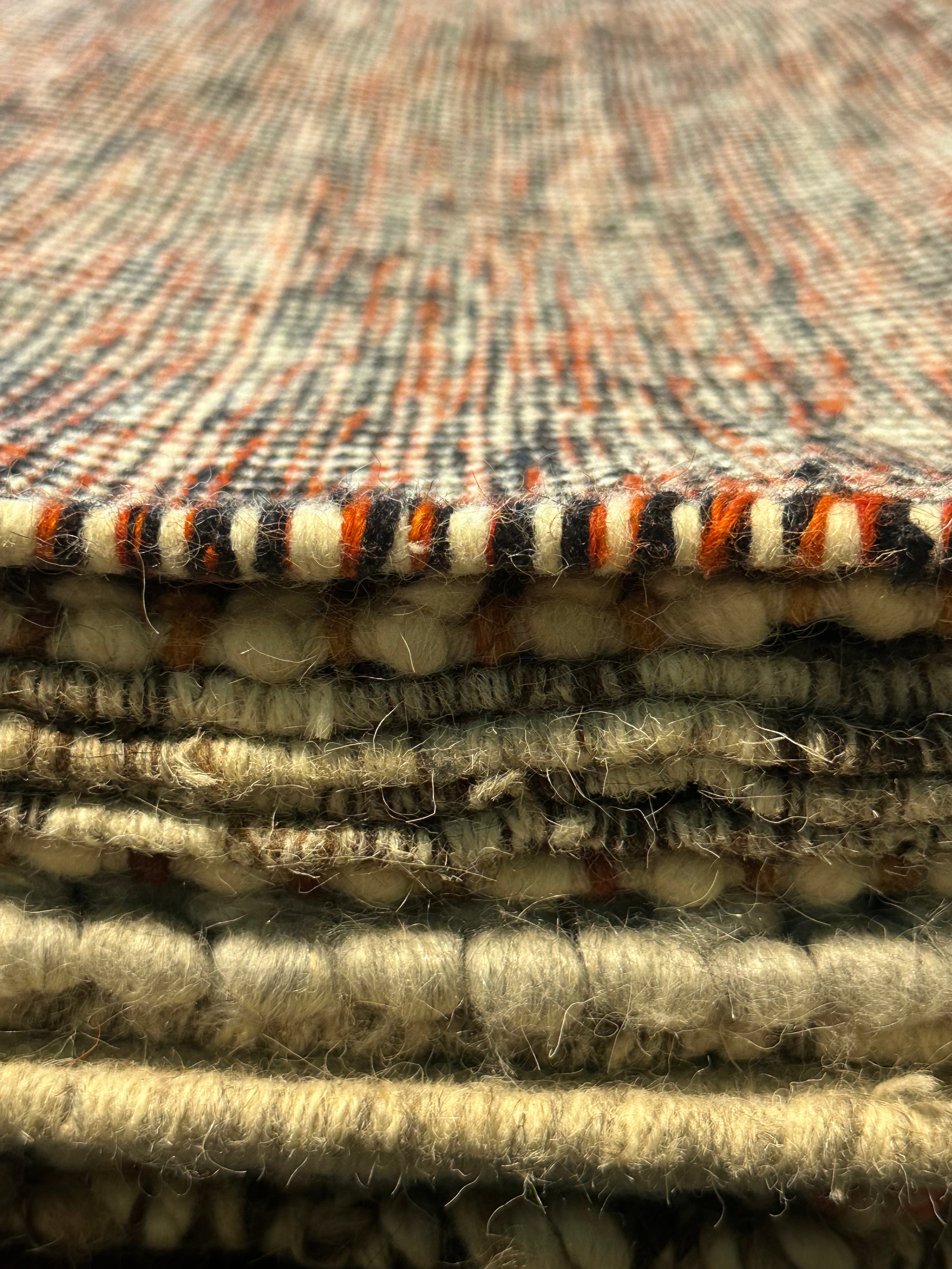 Jensen Ackles 5.3x7x6 Handwoven Multi Colored Textured Durrie Rug