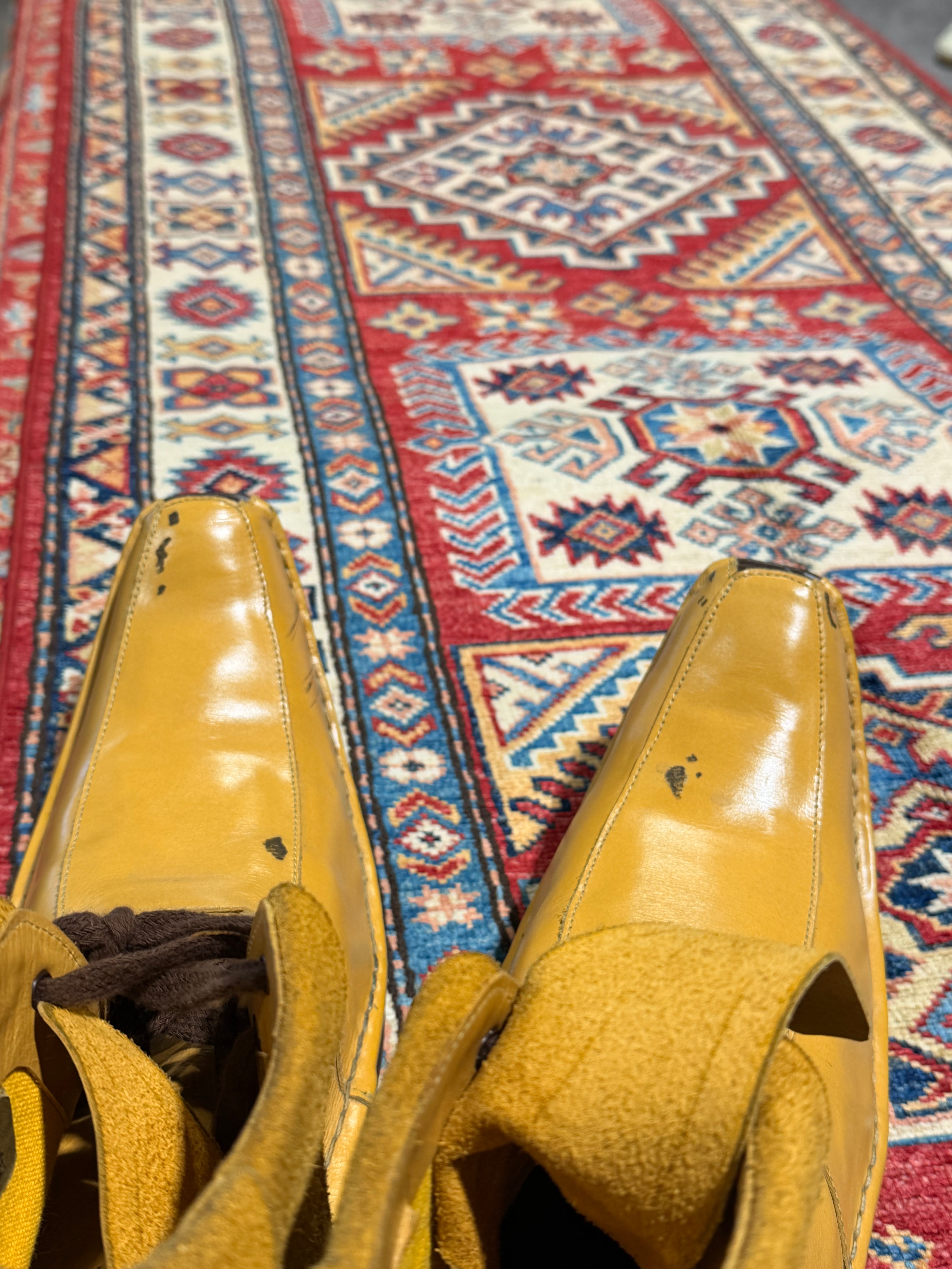 Rachel Hopkins 2.6x9.7 Red Afghani Kazak Rug