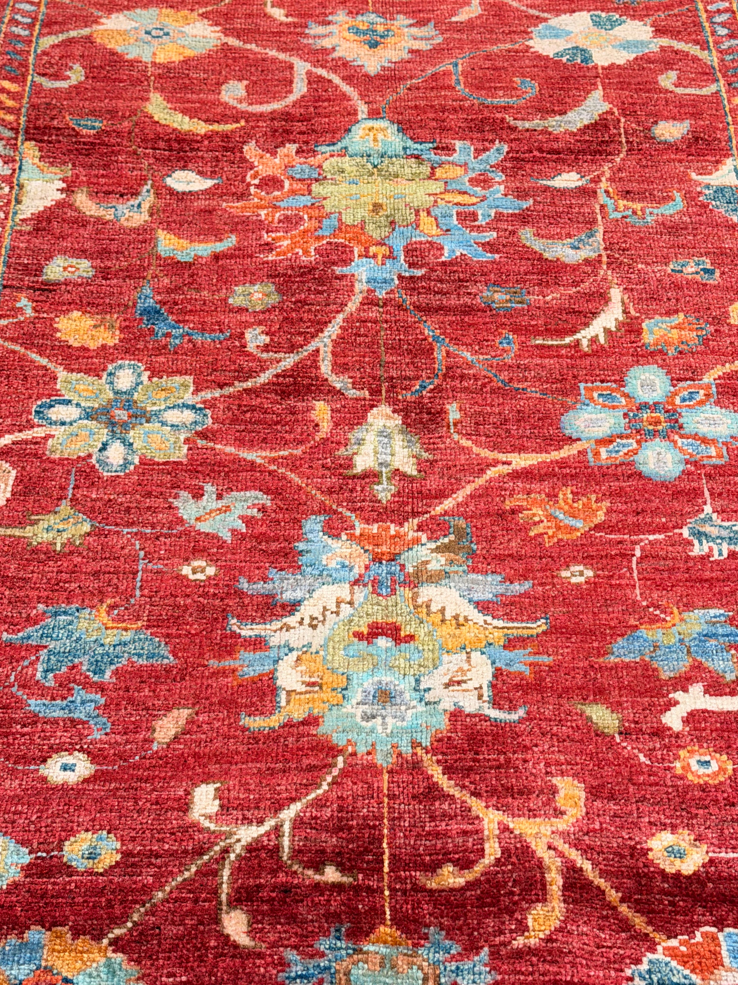 Poppy Liu 2.9x8.3 Red Afghani Sultani Runner