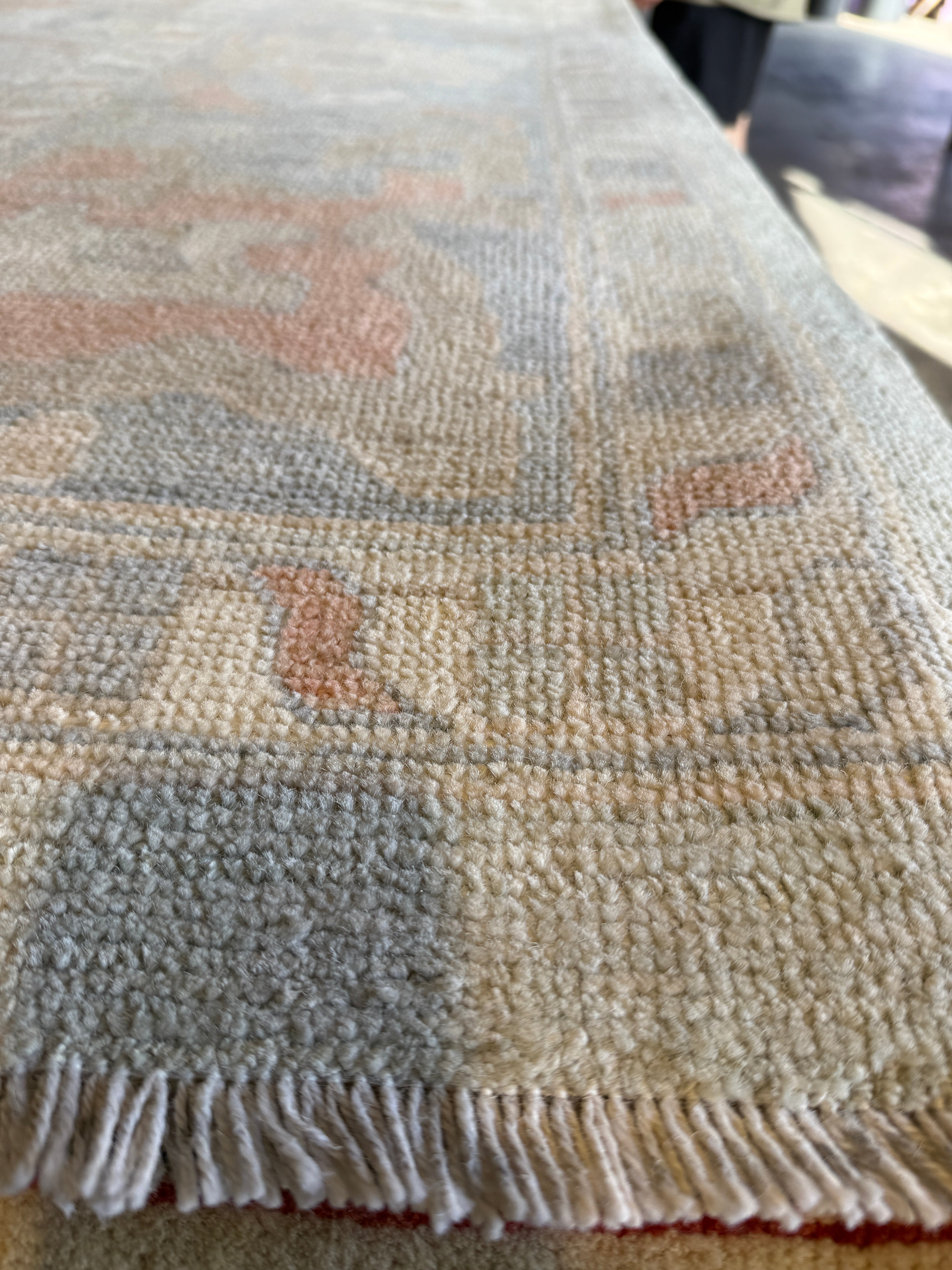 Ingrid Kersh 10.2x13.10 Blue Afghani Whitewashed Oushak