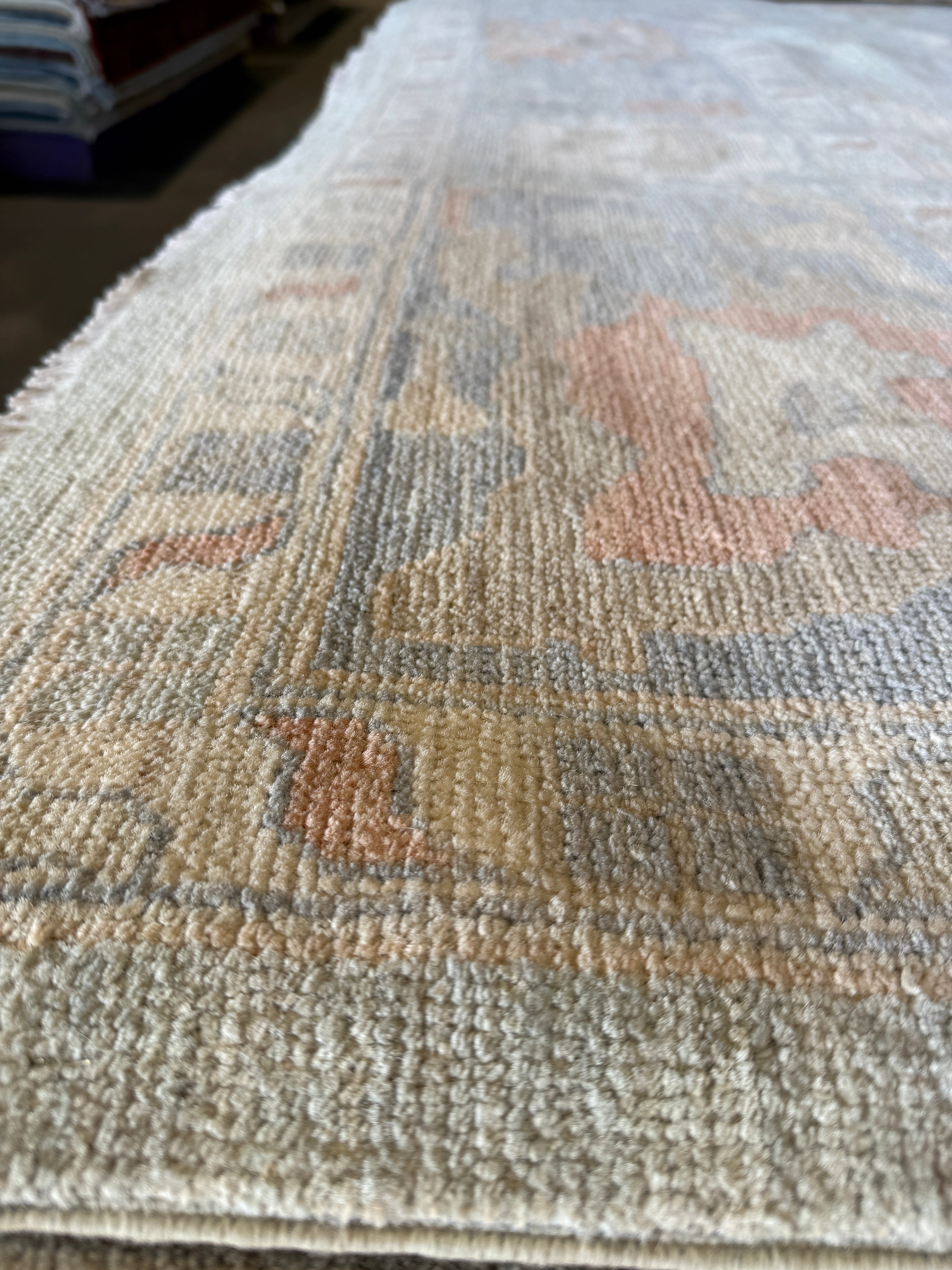 Ingrid Kersh 10.2x13.10 Blue Afghani Whitewashed Oushak