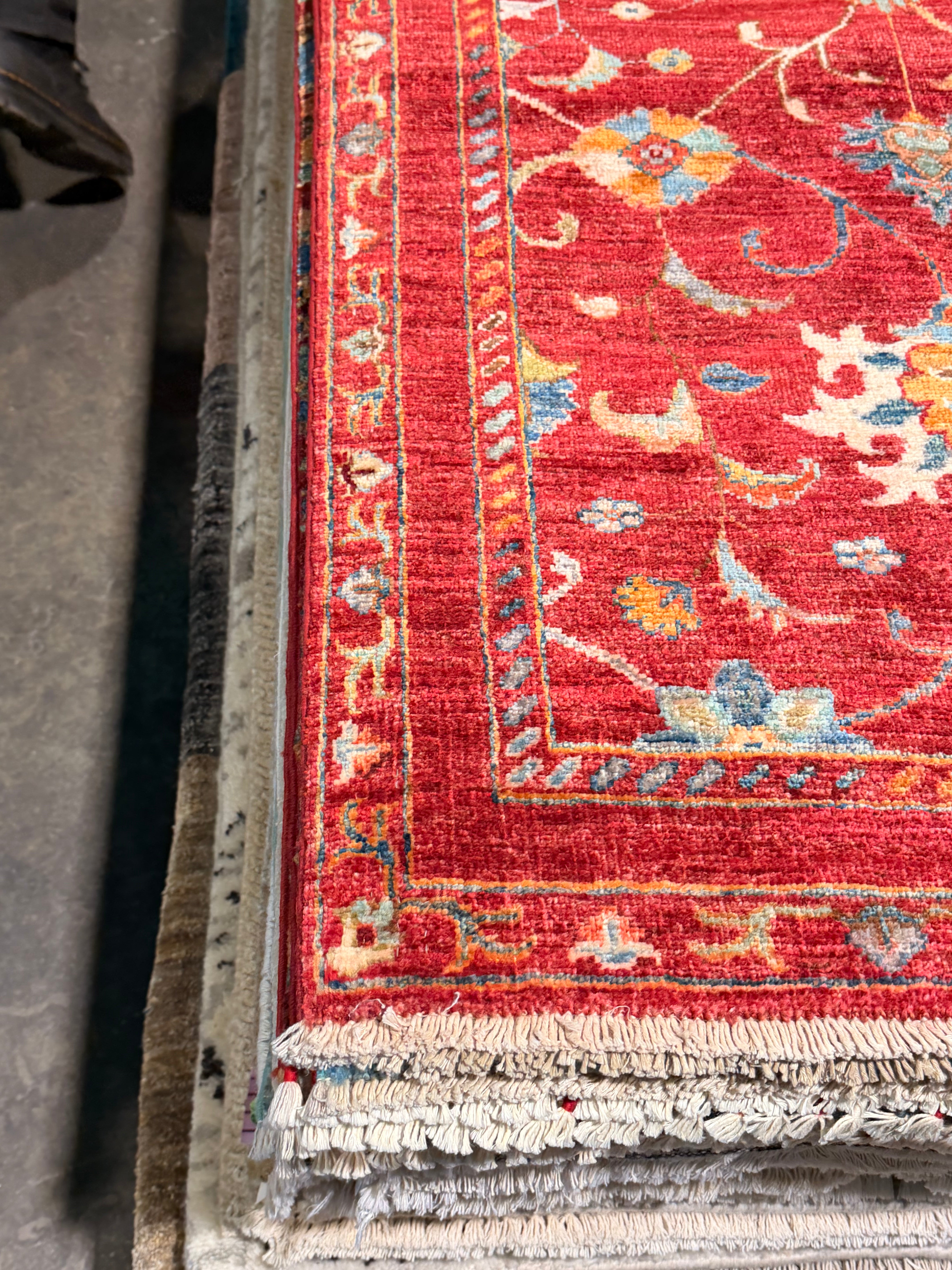 Poppy Liu 2.9x8.3 Red Afghani Sultani Runner