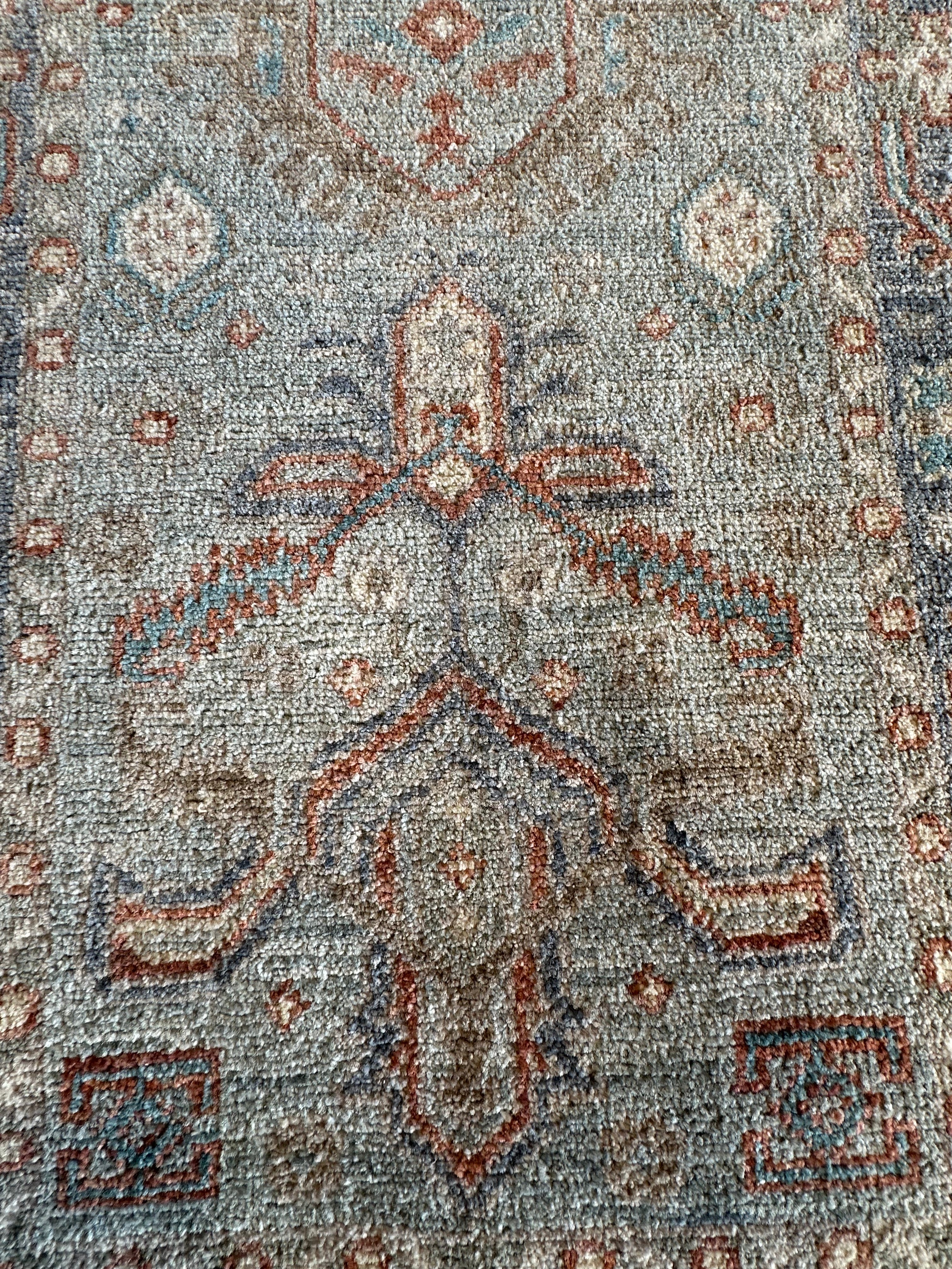 Amber Whalen 2.1x2.11 Blue Afghani Whitewashed Oushak