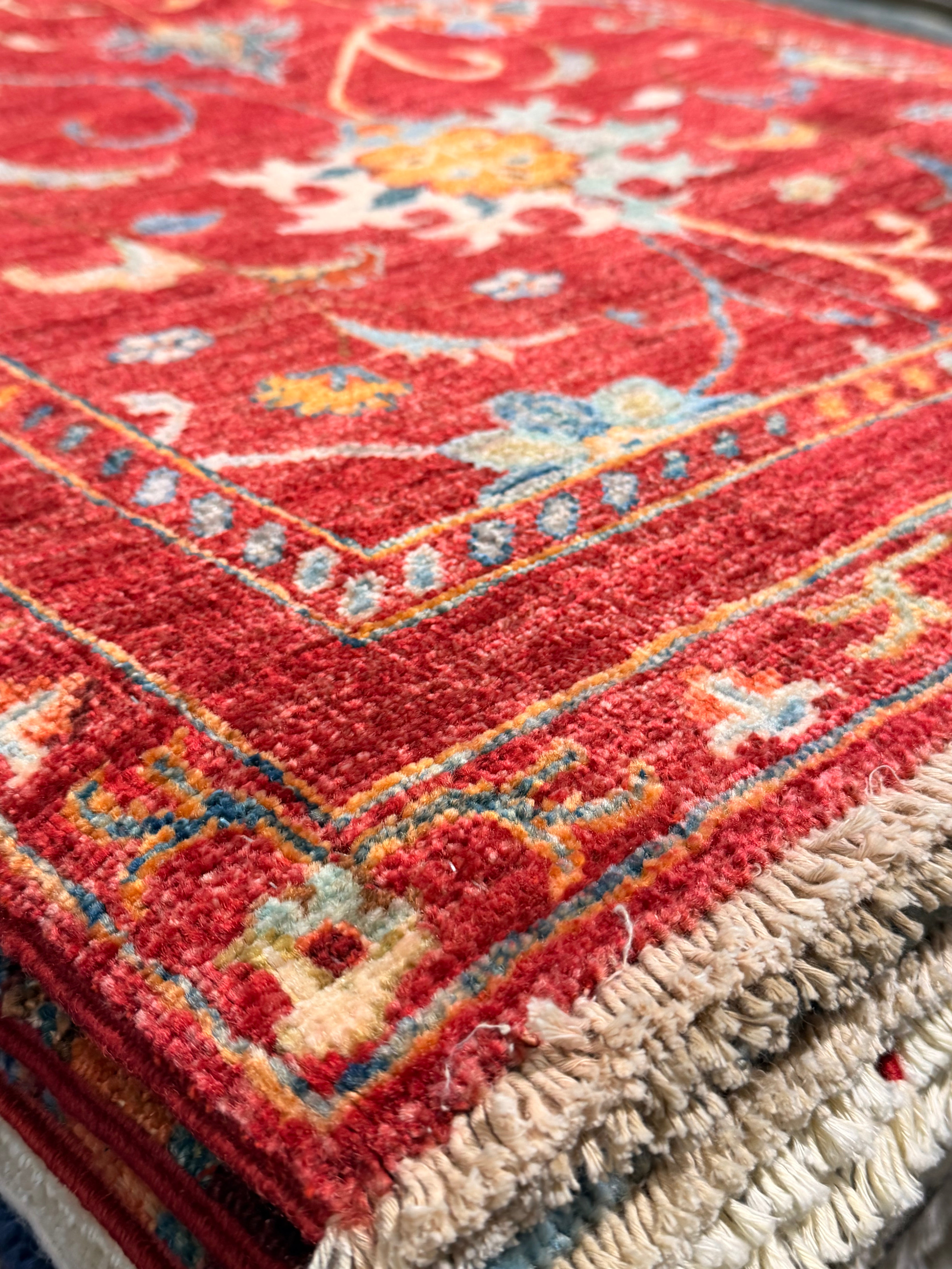 Poppy Liu 2.9x8.3 Red Afghani Sultani Runner
