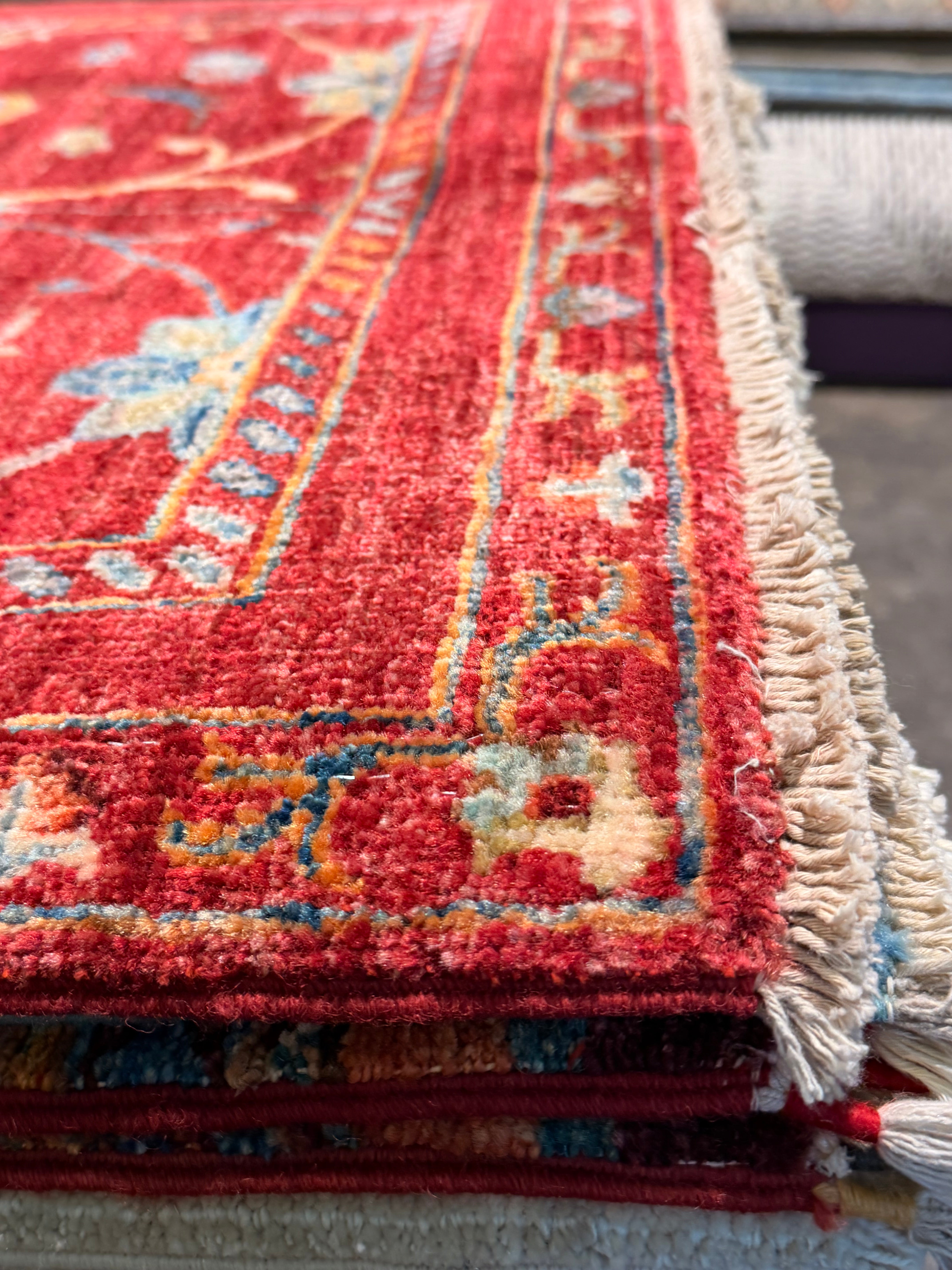 Poppy Liu 2.9x8.3 Red Afghani Sultani Runner