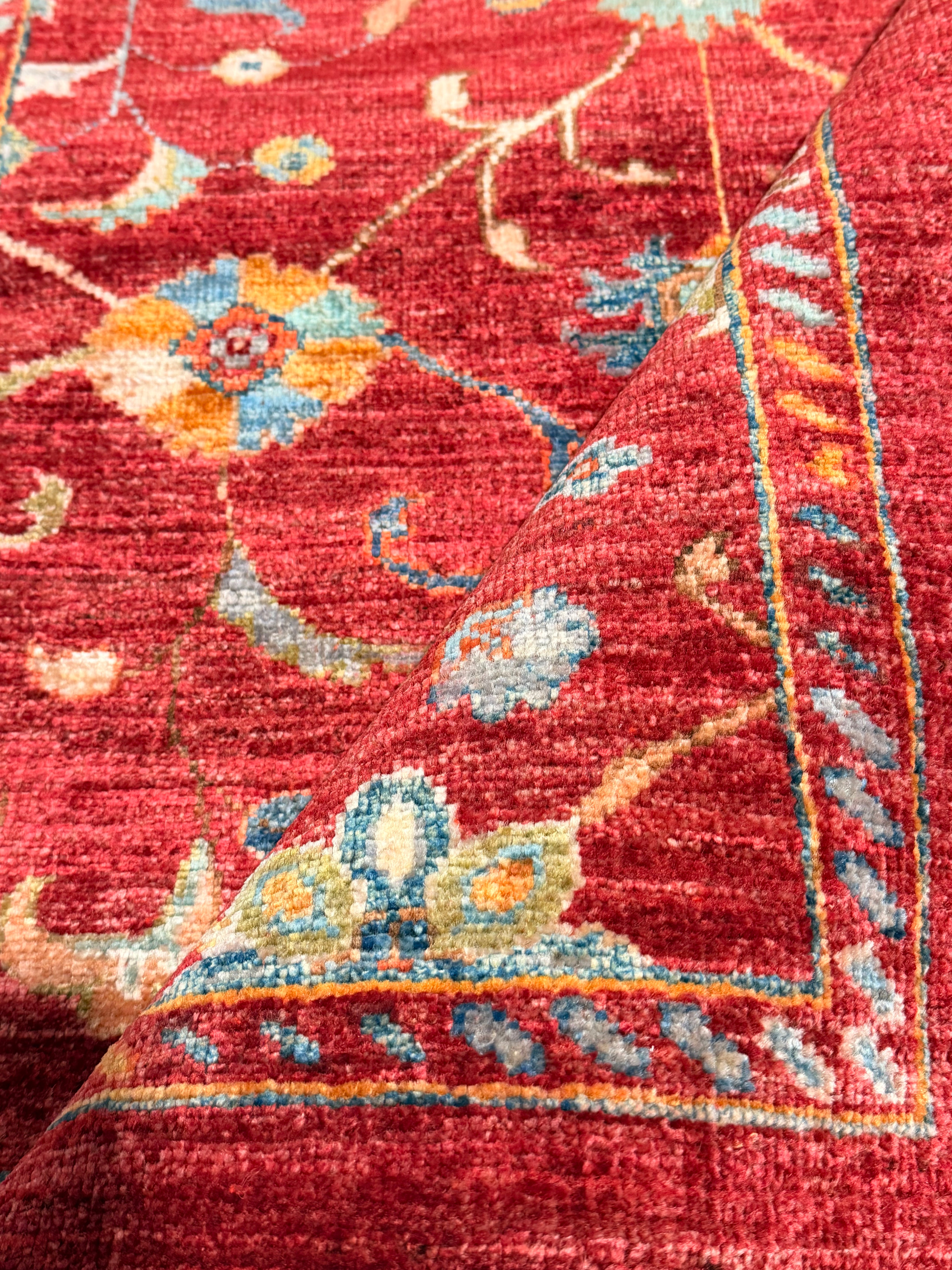 Poppy Liu 2.9x8.3 Red Afghani Sultani Runner