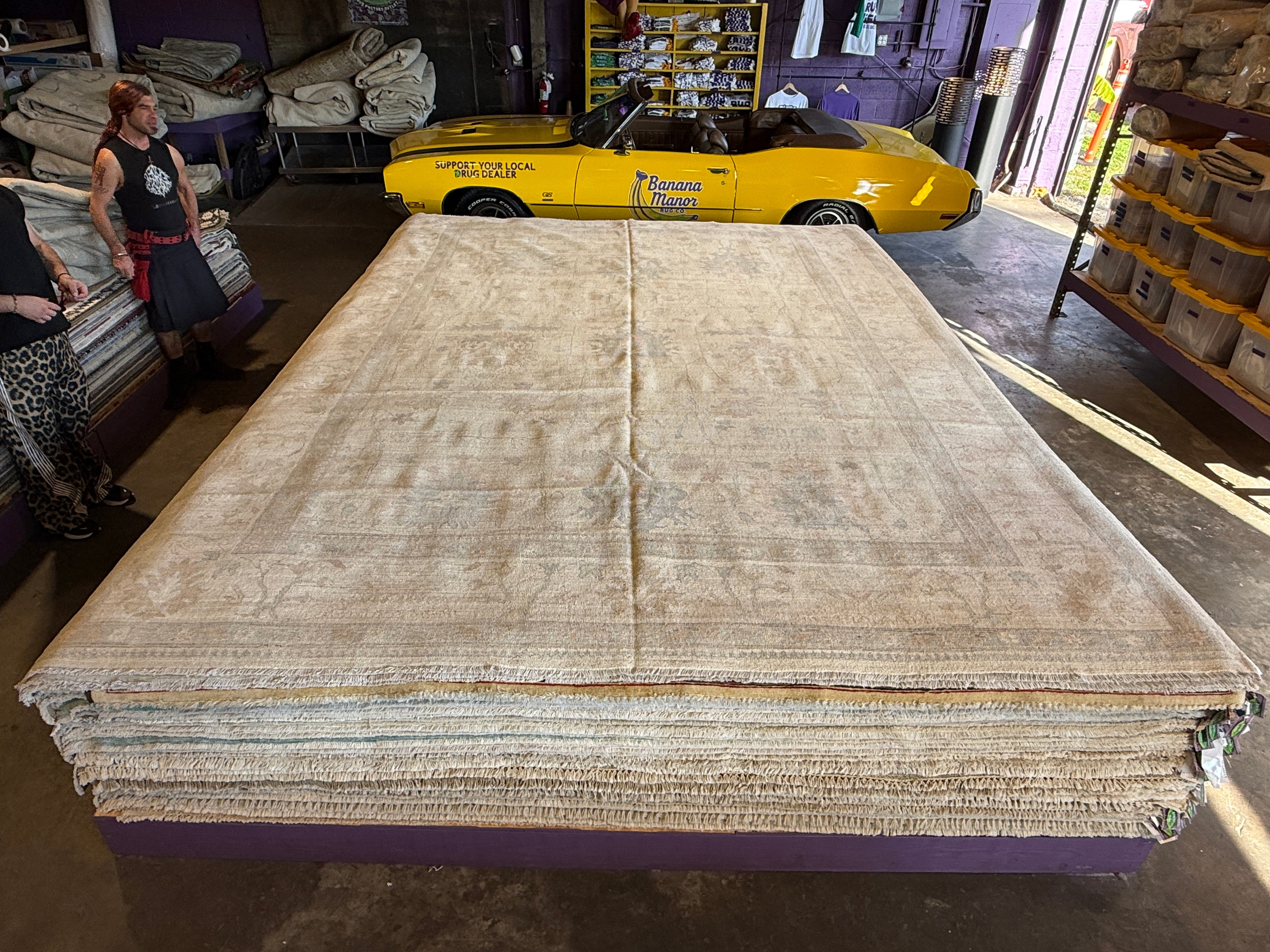 Rose 10.2x13.9 Cream Afghani Whitewashed Oushak