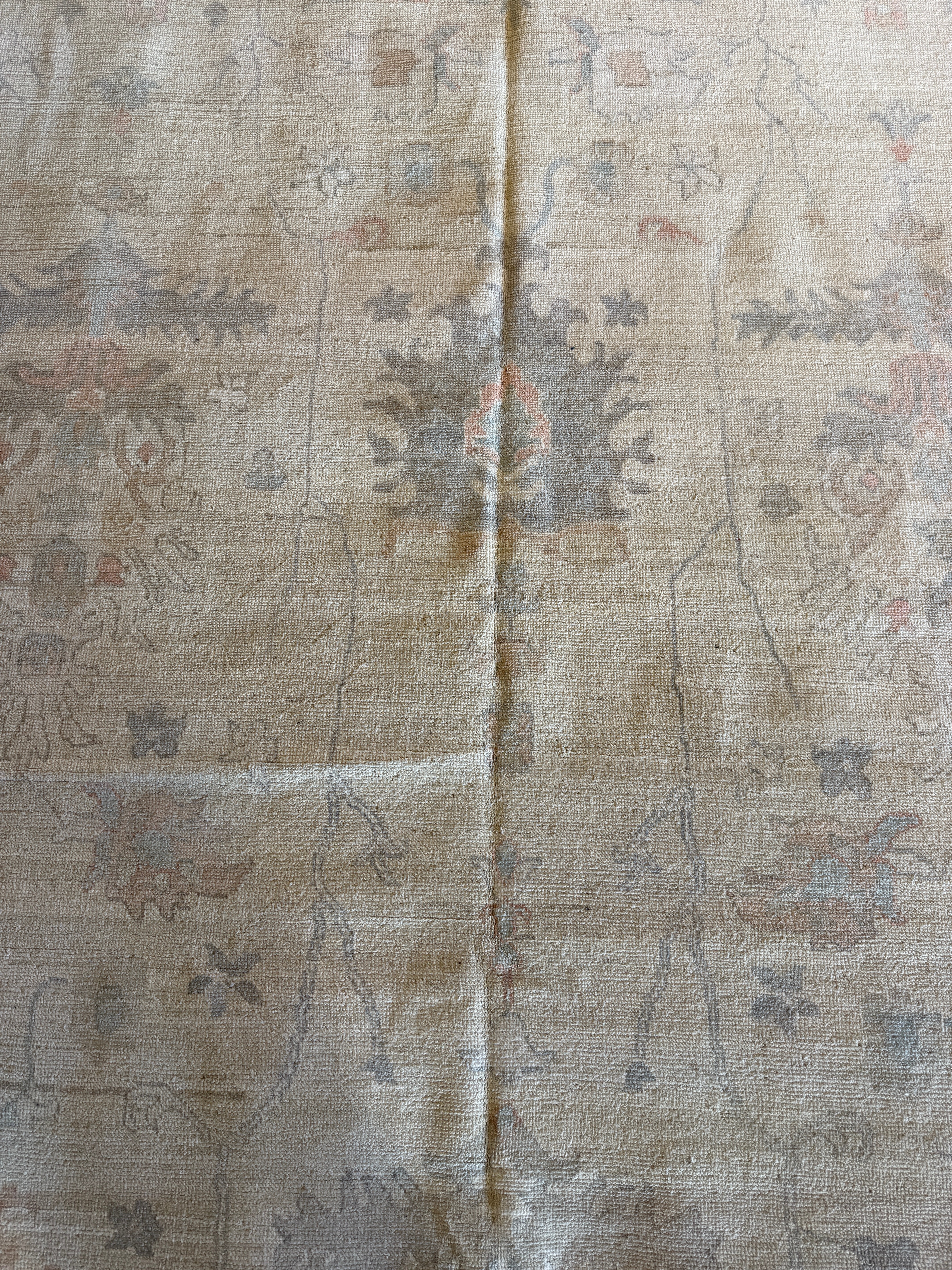 Rose 10.2x13.9 Cream Afghani Whitewashed Oushak