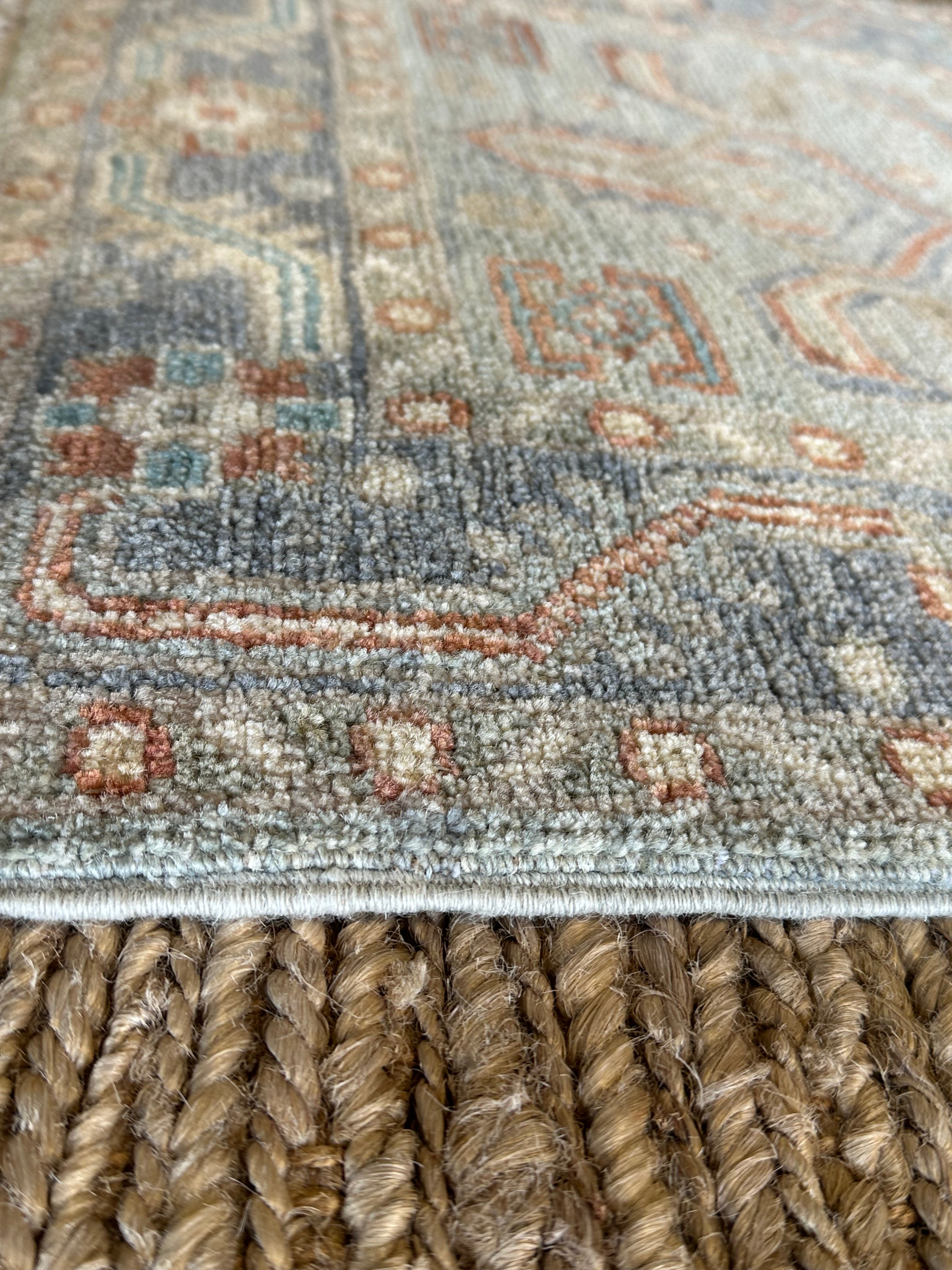 Amber Whalen 2.1x2.11 Blue Afghani Whitewashed Oushak