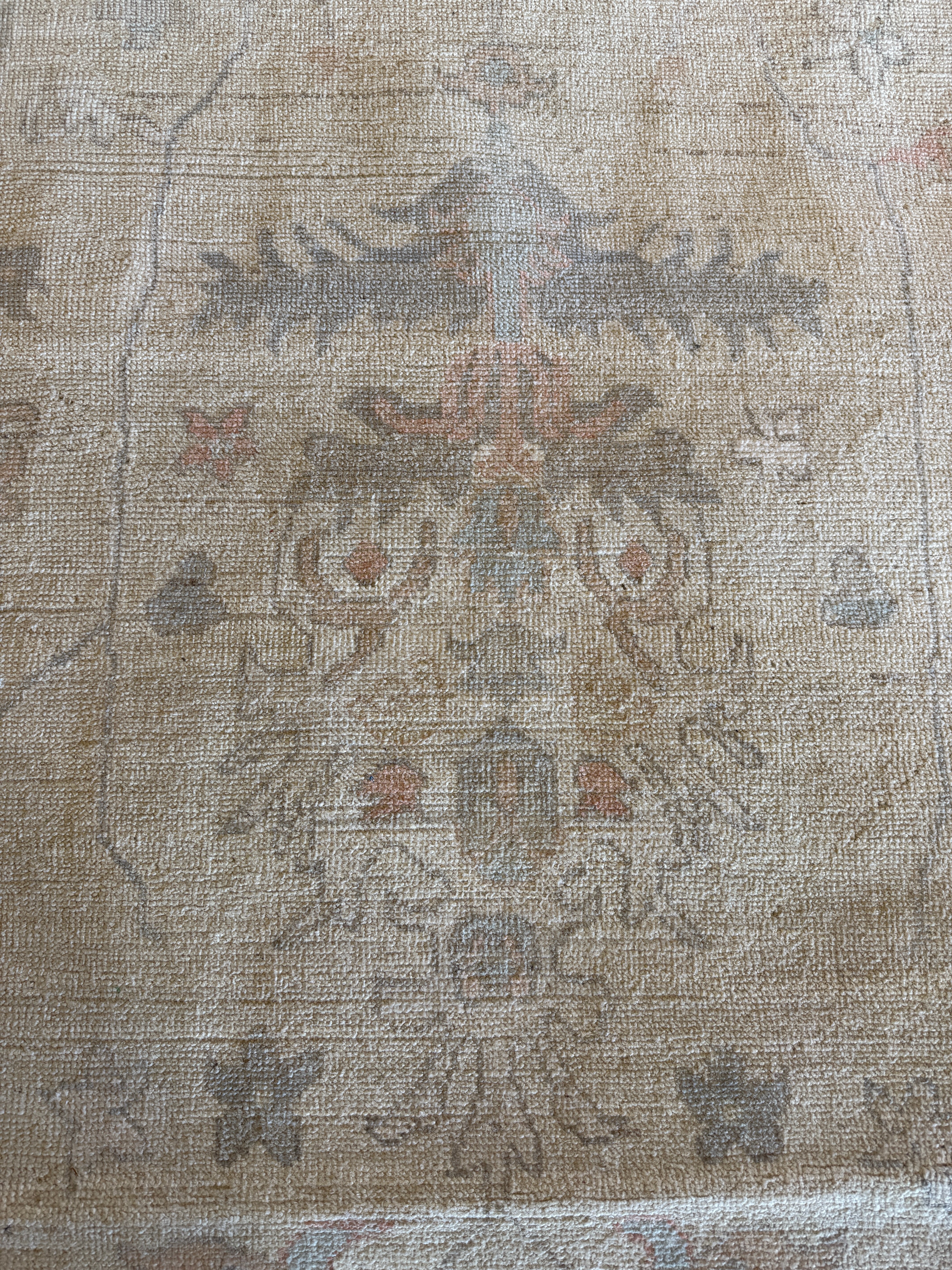 Rose 10.2x13.9 Cream Afghani Whitewashed Oushak