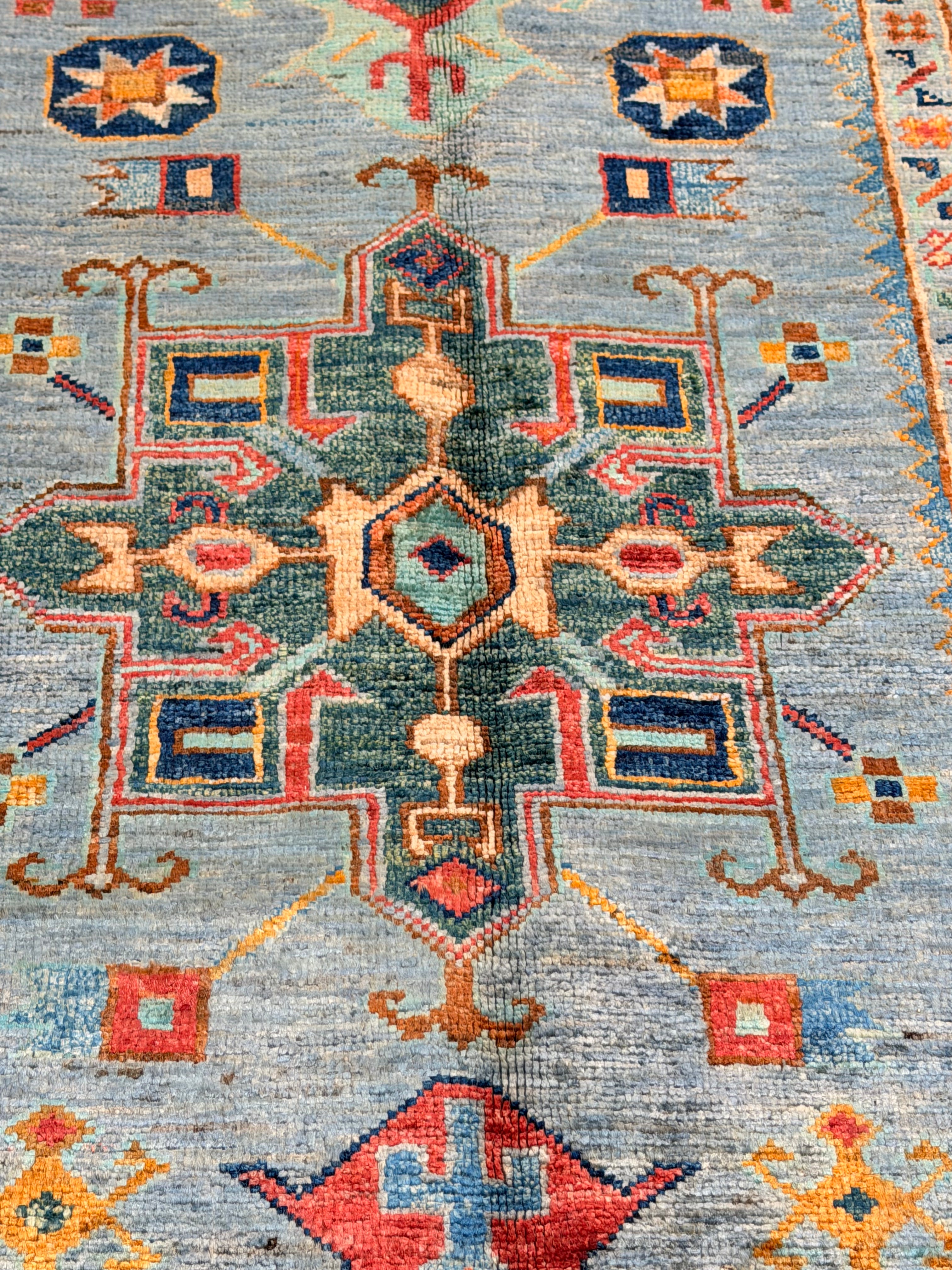 Lisa Barlow 2.10x9.6 Blue Afghani Waziri Runner