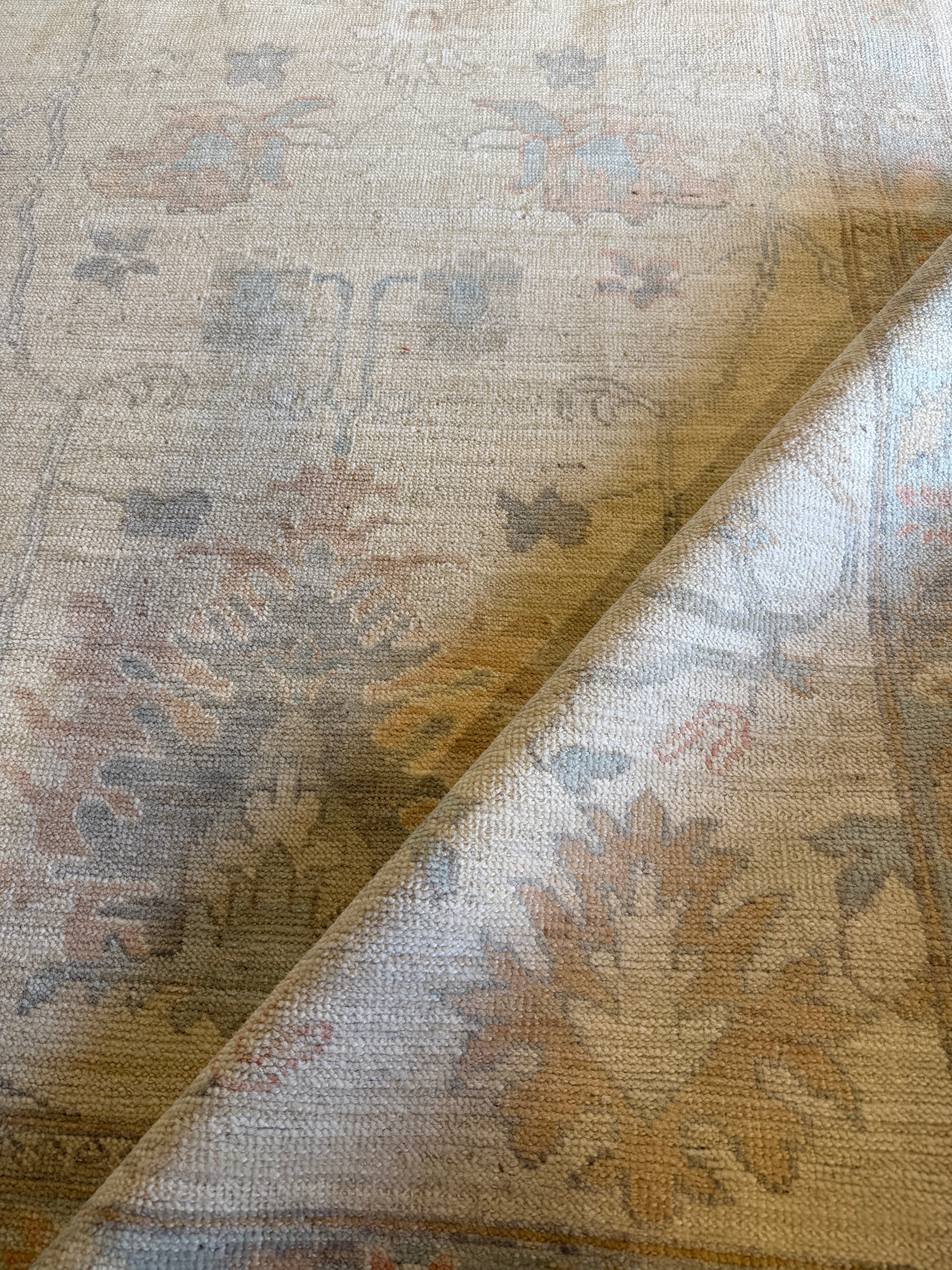 Rose 10.2x13.9 Cream Afghani Whitewashed Oushak