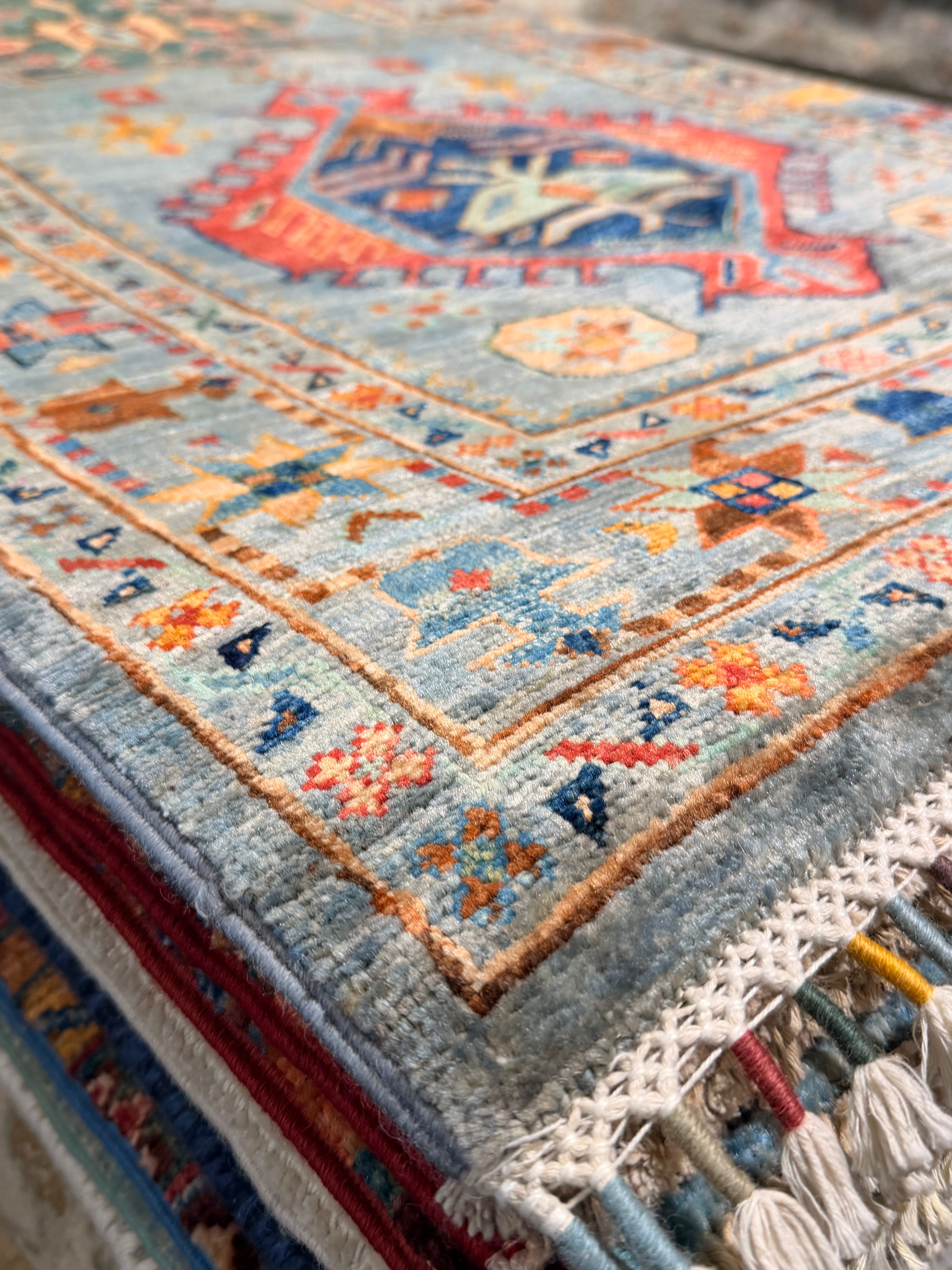 Lisa Barlow 2.10x9.6 Blue Afghani Waziri Runner